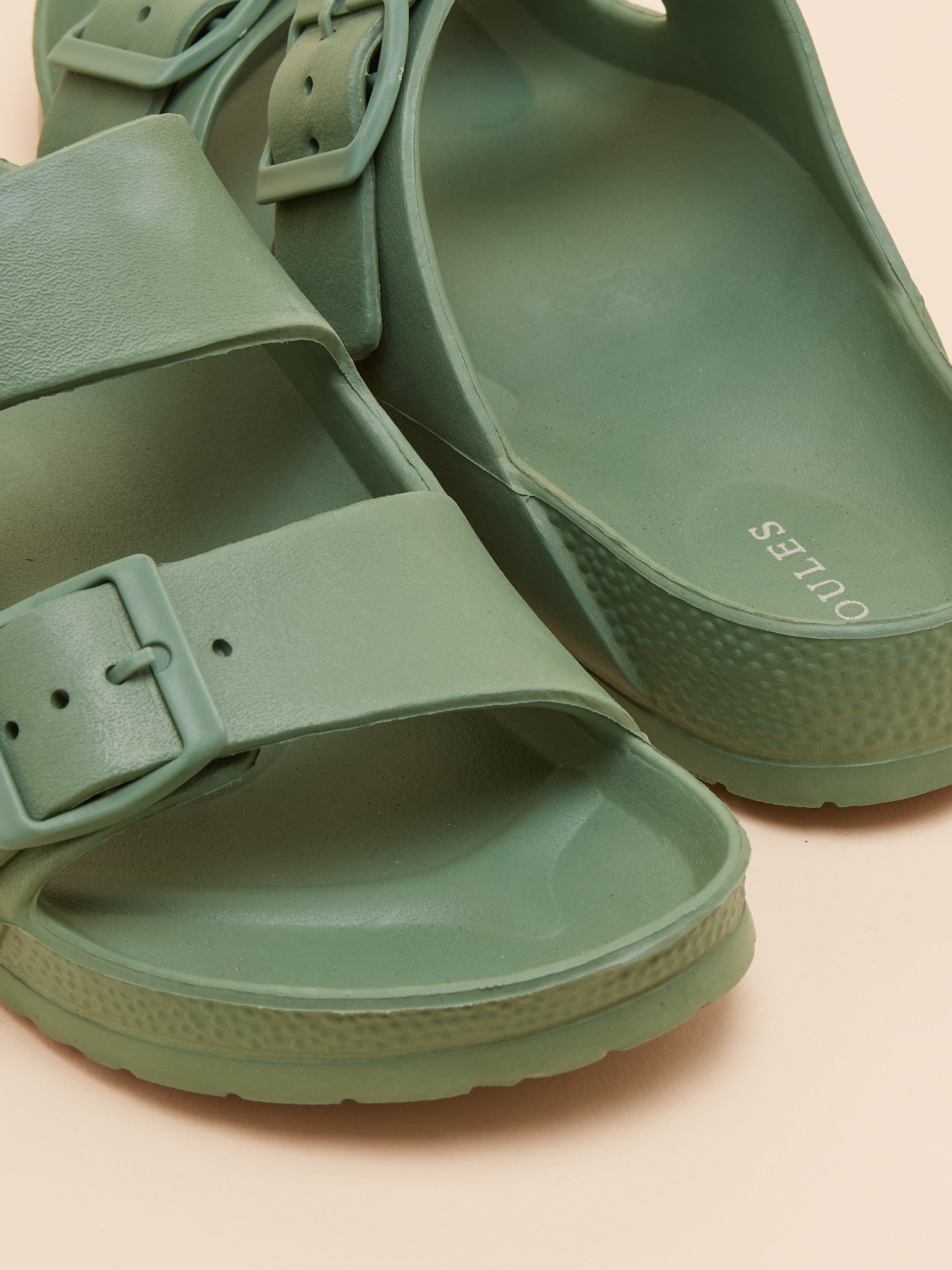 JOULES Sunseeker Sage Green EVA Sliders: Comfortable Summer Sandals for Women | Equiflair