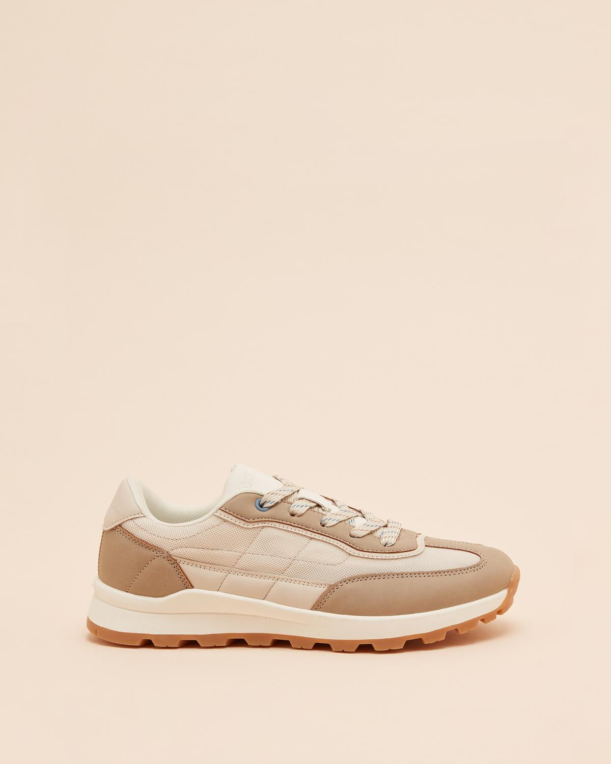 JOULES PARKFIELD Ladies Trainers Neutral: Comfortable walking shoes with mesh, faux leather & suede. Chunky sole. Stylish and versatile!