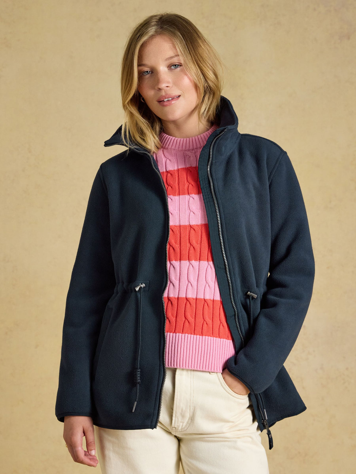 Women's Joules Funnel Neck Full Zip Fleece Jacket