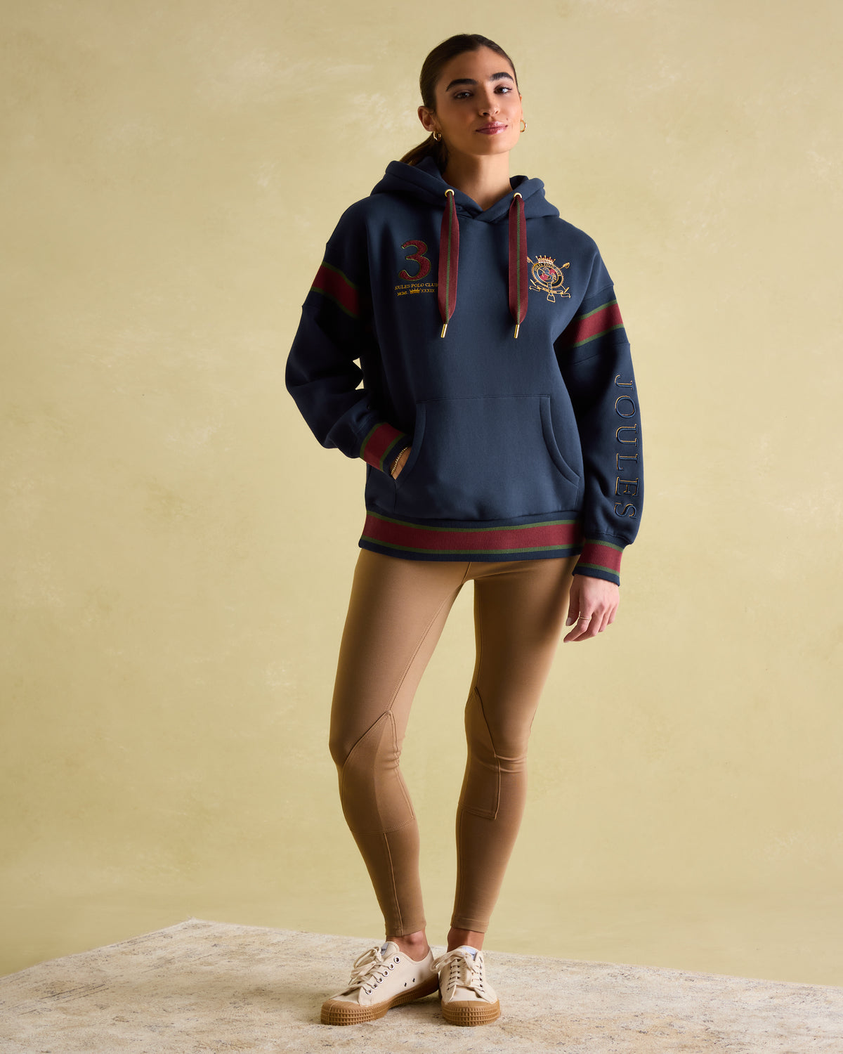 JOULES Newham Navy Blue Embellished Hoodie | Equiflair