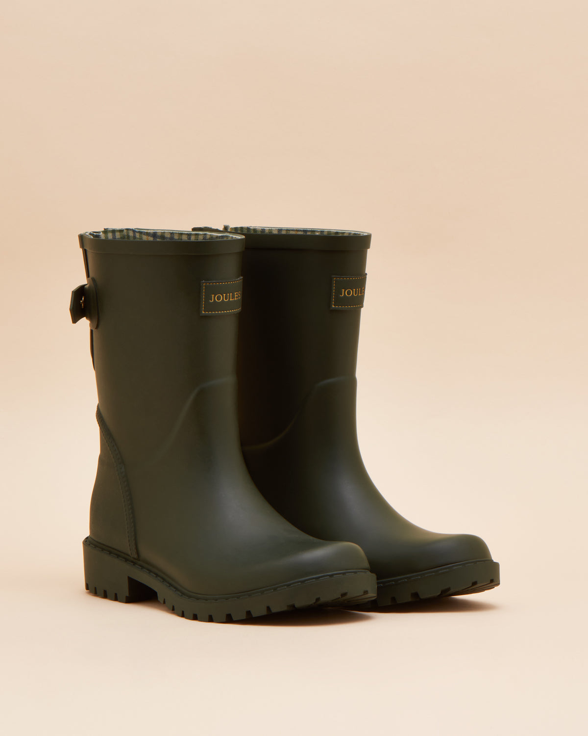 JOULES Wistow Green Mid-Calf Wellies. Adjustable, Waterproof Rubber Rain Boots for Women.