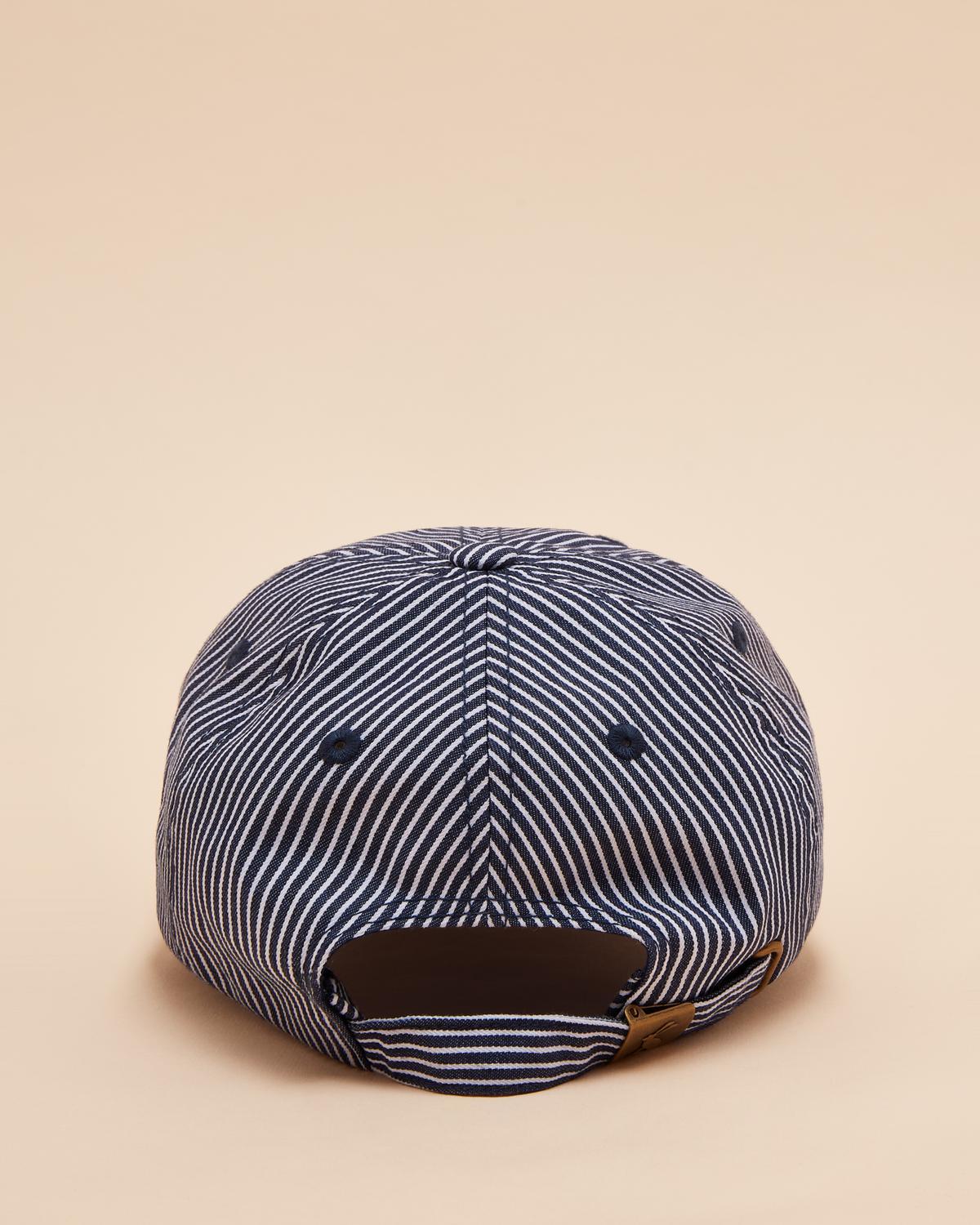 JOULES Daley Navy Striped Baseball Cap Back View | Adjustable Strap