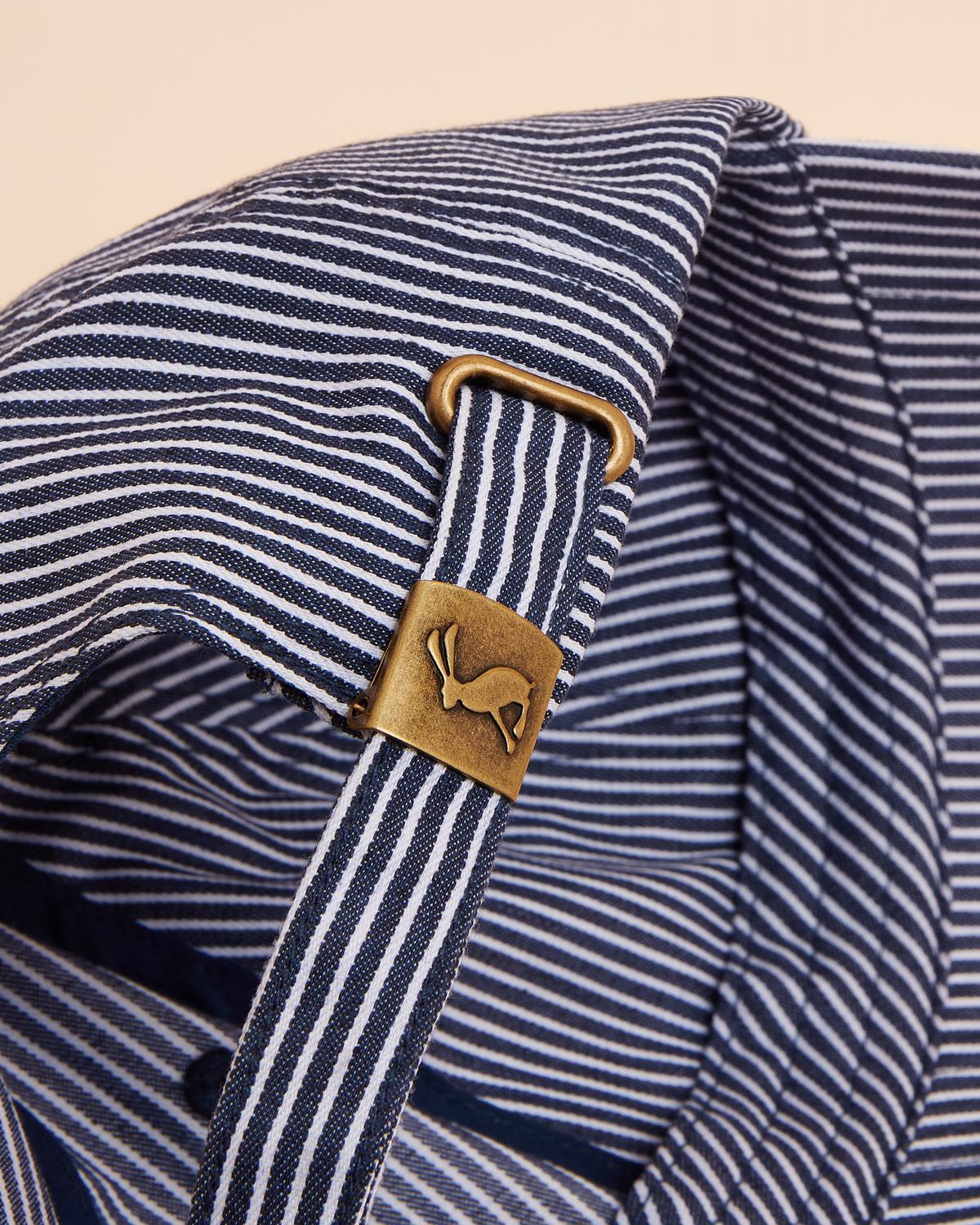 Joules Daley Navy Striped Cap with Rabbit Logo Buckle Baseball Hat