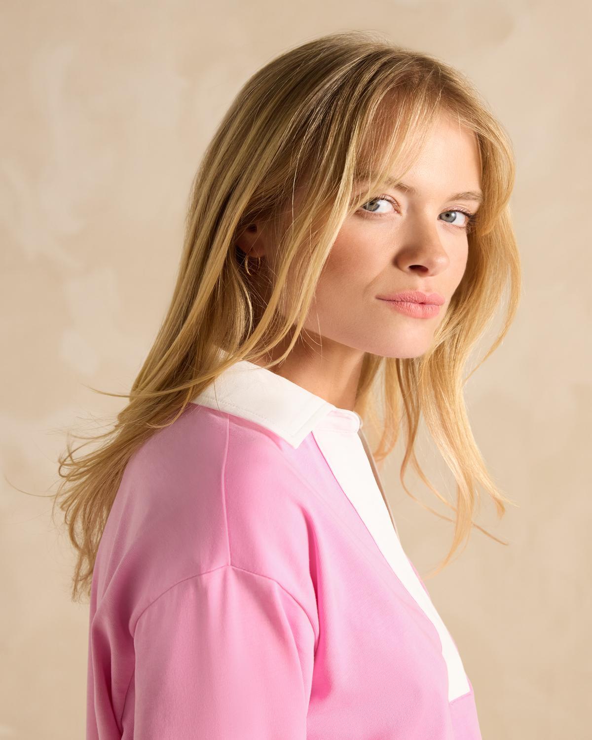 Joules Tallie Pink Short Sleeve Top - Woman in Combed Cotton Summer Fashion