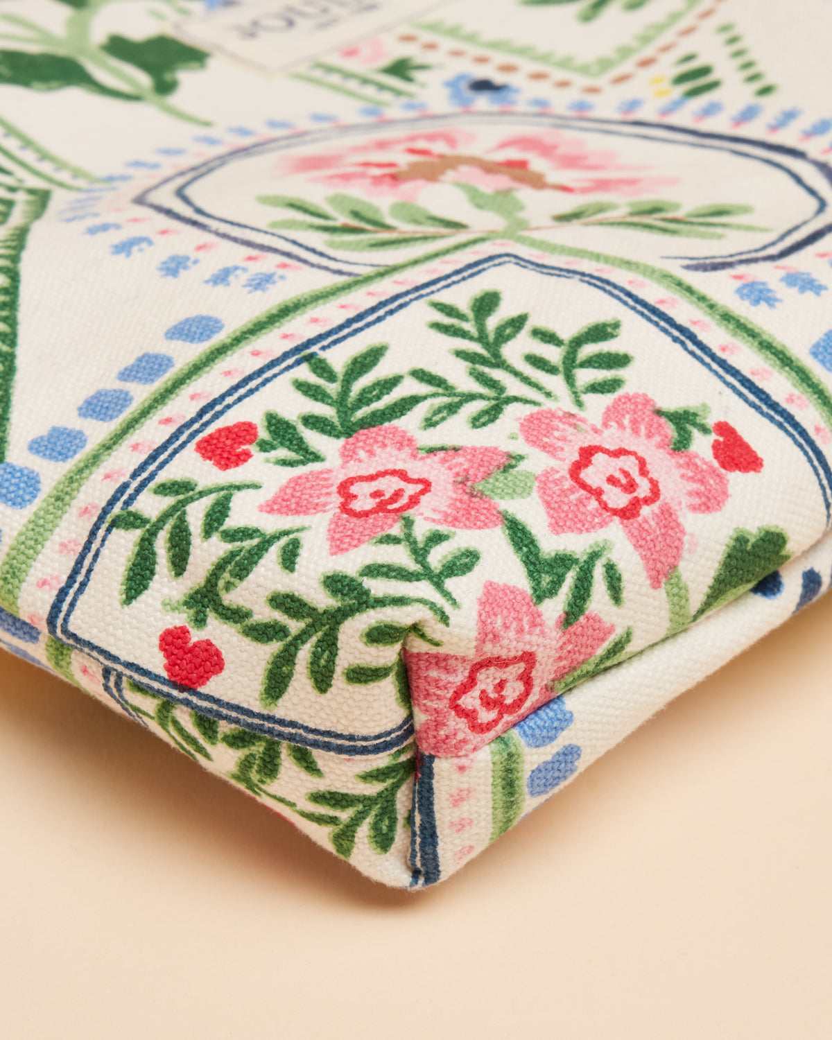 Joules Carrywell Zip Pouch - Mosaic Floral Pattern, stylish clutch bag, water resistant lining.