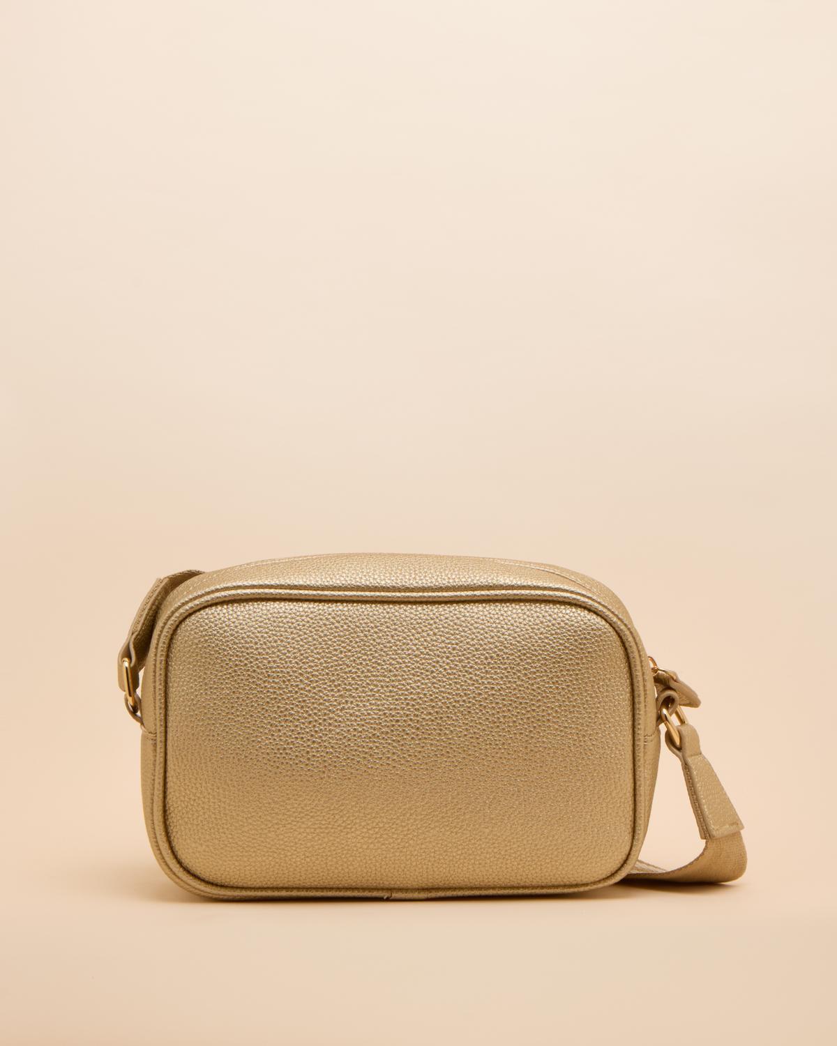 JOULES TRENT Gold Crossbody Bag: Faux Leather, Adjustable Strap, Metal Zip, Stylish Women's Bag from Equiflair.