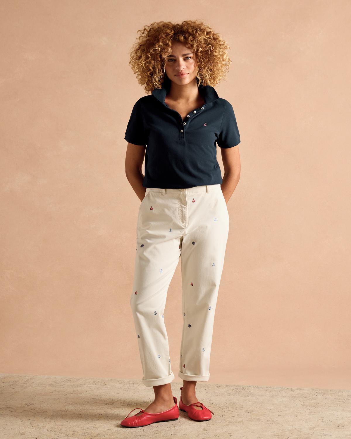 Joules Navy Polo Shirt & Patterned Pants | Equiflair Women's Fashion
