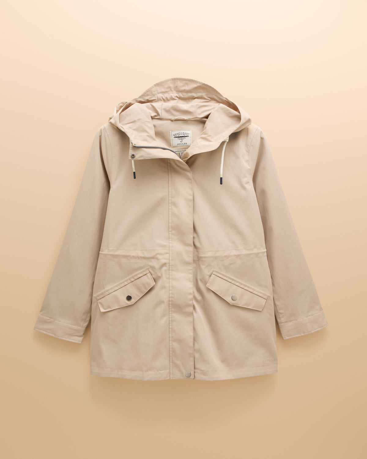 Joules Portwell Waterproof Raincoat With Hood Neutral