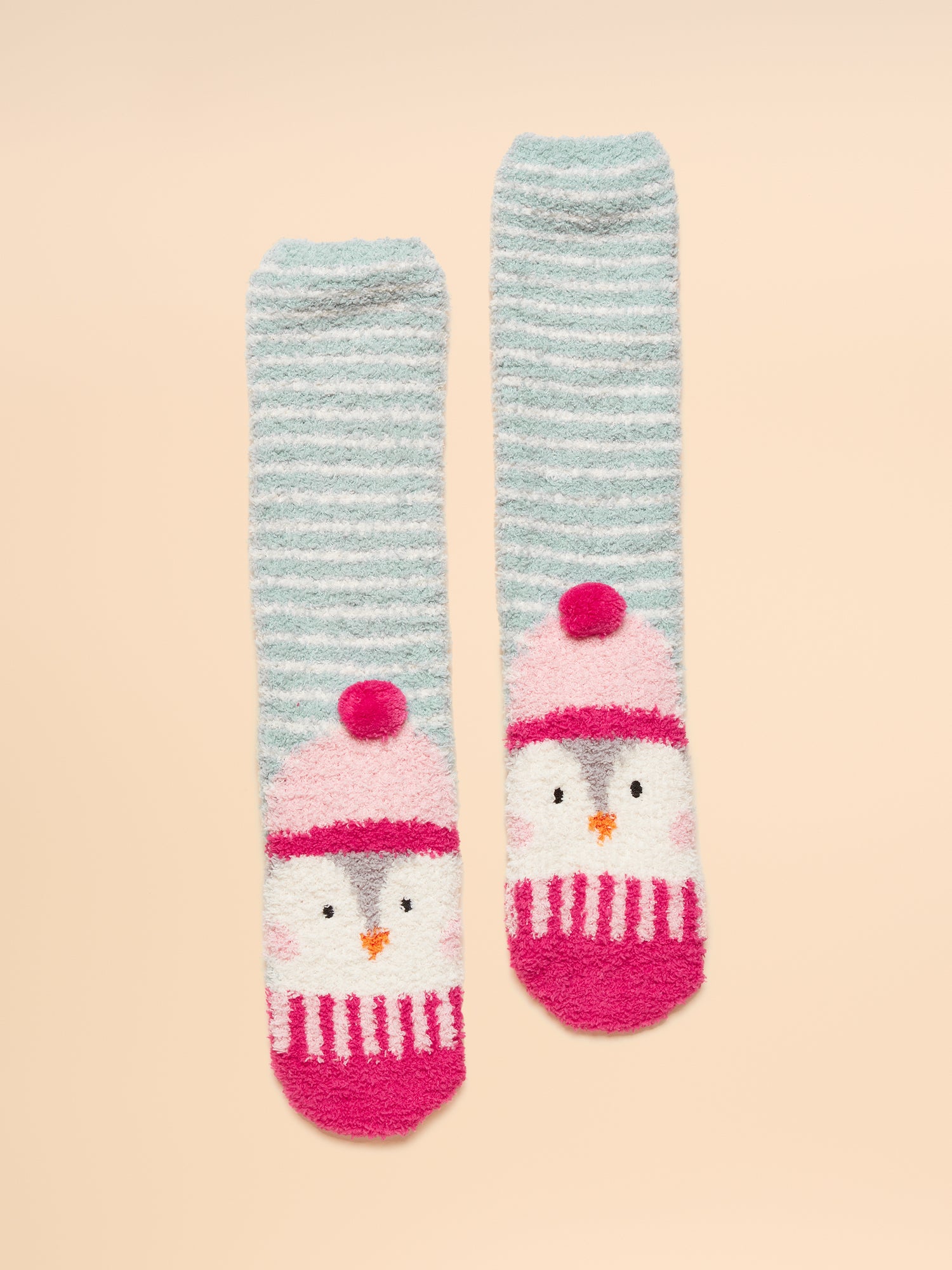 Joules Penguin Fluffy Socks: Cozy, Warm, and Adorable Winter Socks for Women - Shop Now!