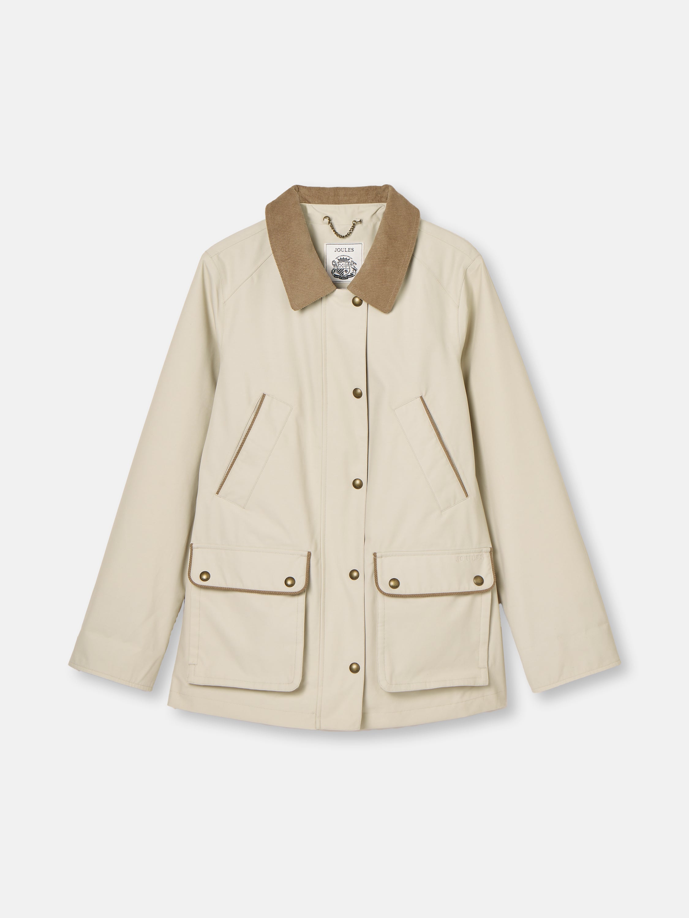 JOULES KATHERINE Waterproof Coat Stone - Women's Heritage Style Country Jacket