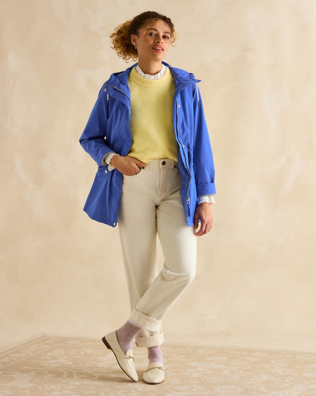 Joules Portwell Waterproof Raincoat With Hood Blue
