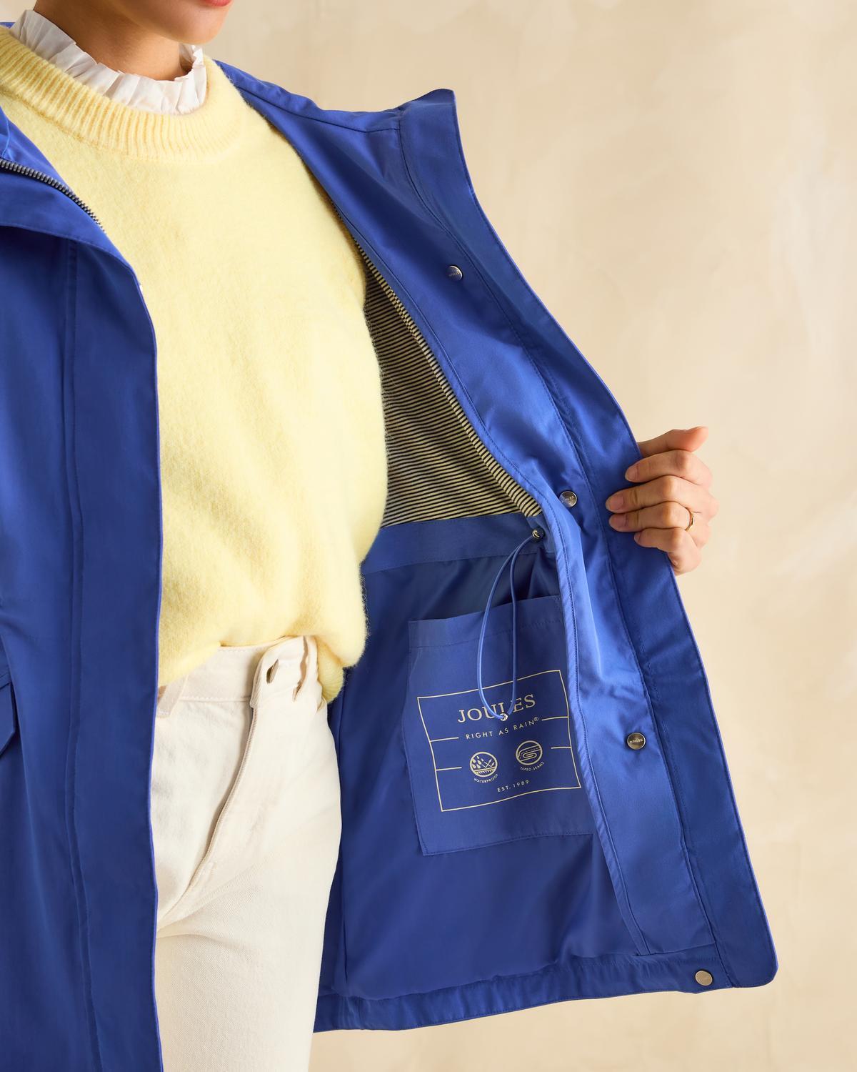 Joules Portwell Waterproof Raincoat With Hood Blue