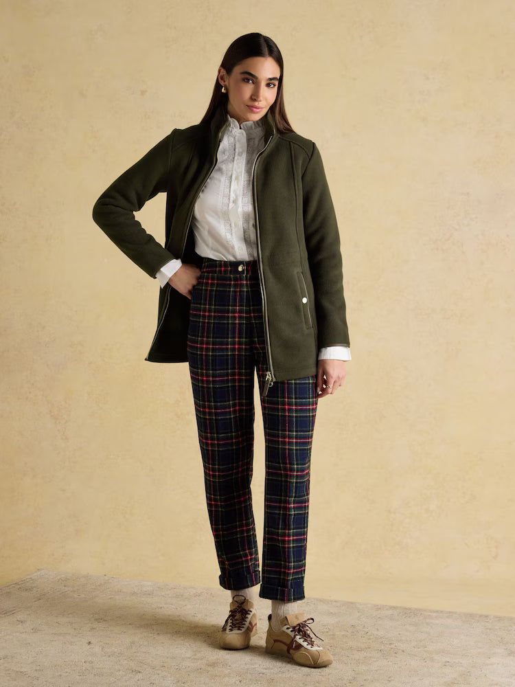 Joules Heritage Green Longline Zip Through Fleece