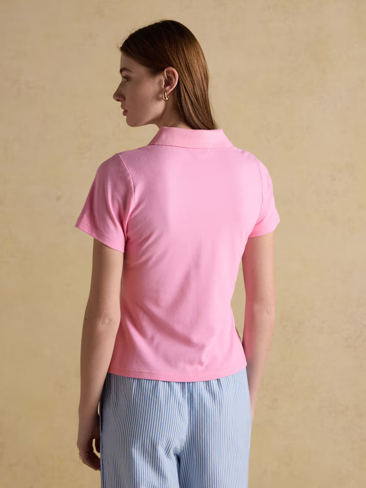 Joules Jonty Fox Pink Slim Fit Cotton Pique Polo Shirt