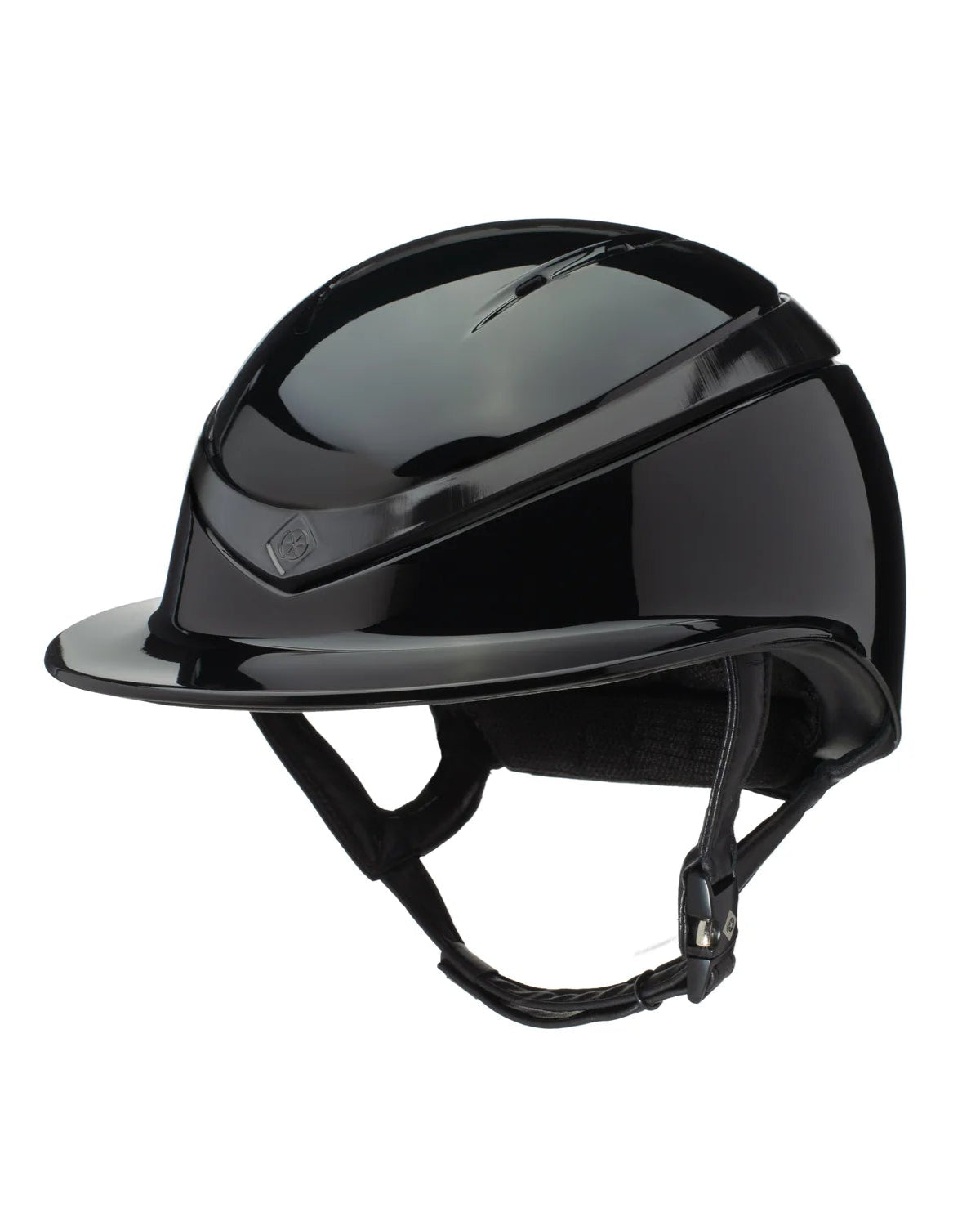 Charles Owen Halo Riding Helmet - Black Gloss Wide Peak. Premium equestrian safety headwear. #ridinghelmet #equestrian #charlesowen