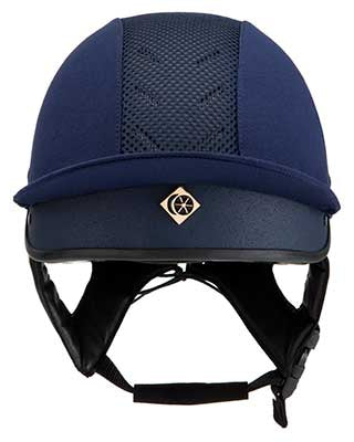 Charles Owen Harlow MS1 Pro Jockey Skull Riding Helmet - Navy/Rose Gold: Premium equestrian head protection with stylish design.