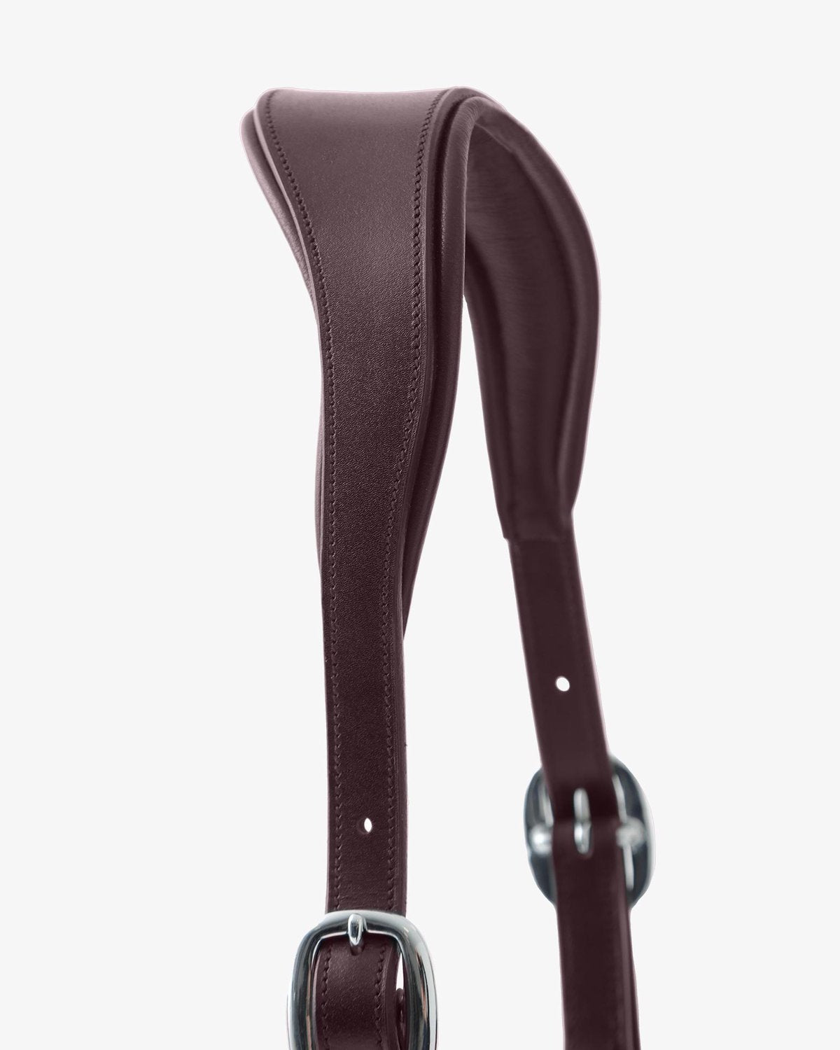 Premier Equine Hennaroso Rolled Anatomic Leather Head Collar Brown - Premium Horse Headcollar with Adjustable Noseband & Stainless Steel Buckles