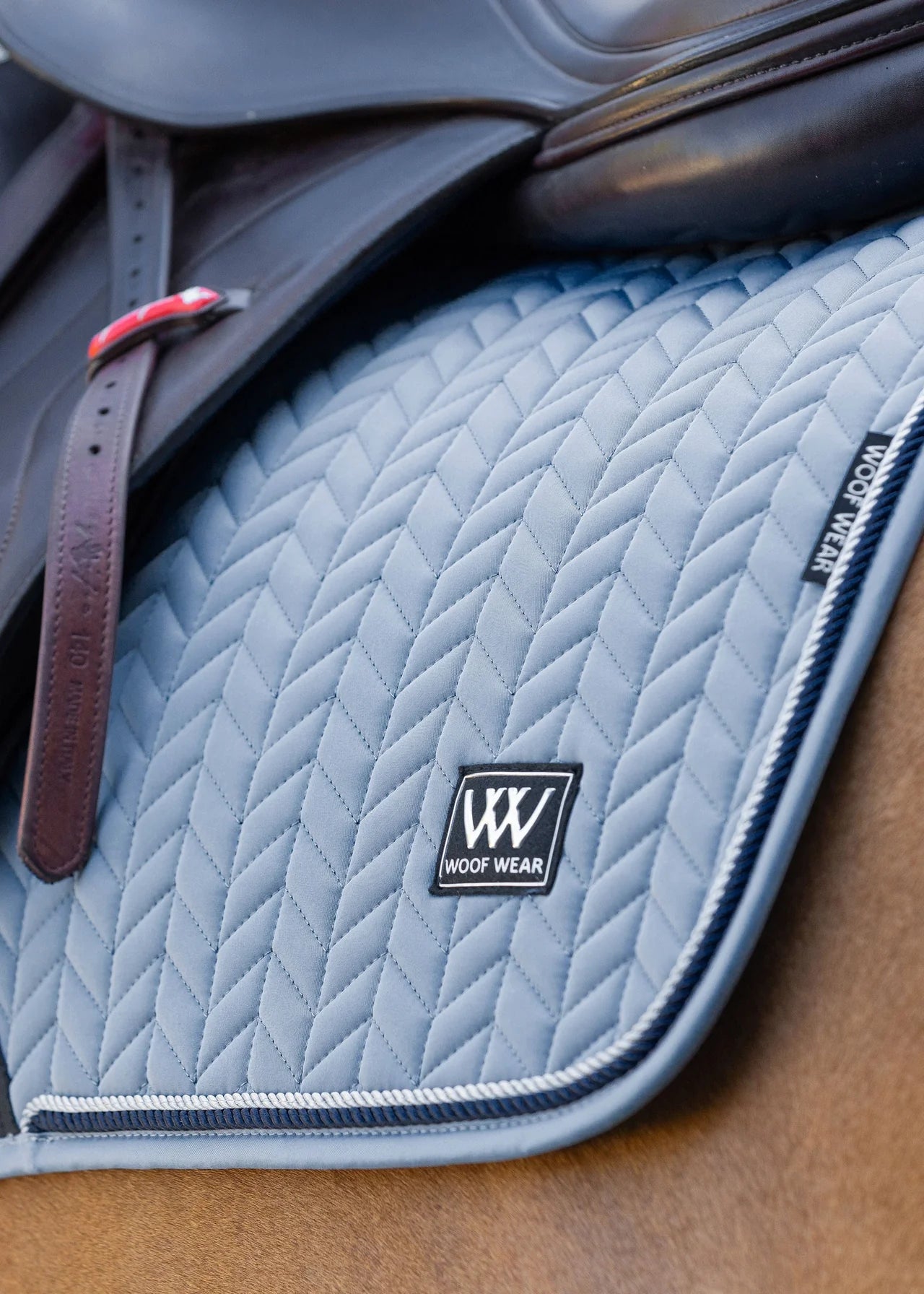 WOOF WEAR Herringbone Close Contact Saddle Pad Steel Blue - Horse Riding Equestrian Equipment