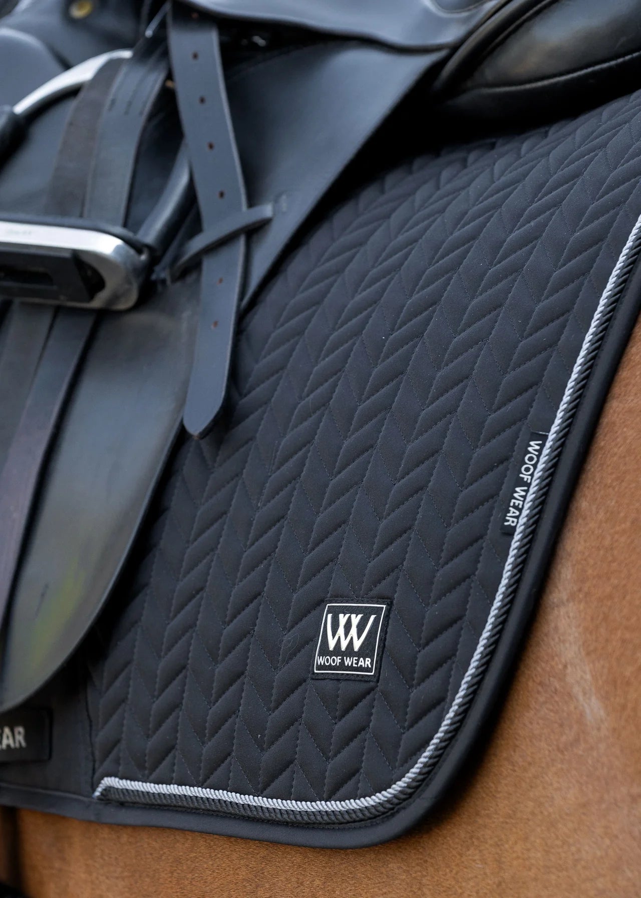WOOF WEAR Herringbone Dressage Saddle Pad Black - Equiflair equestrian equipment