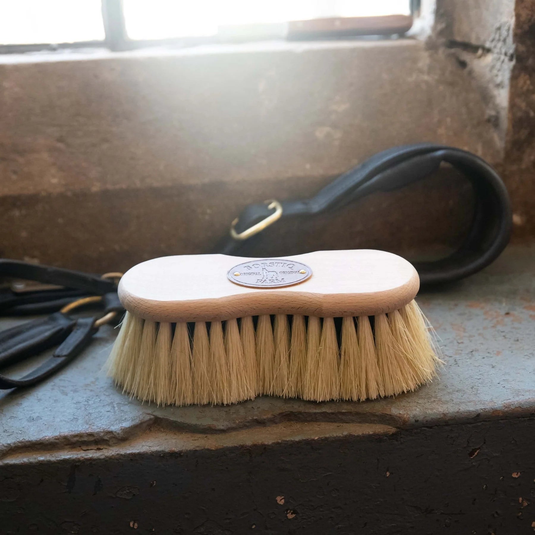 Borstiq Shaped Mex Soft Brush - Horse Grooming Brush with Soft Bristles for Sensitive Skin