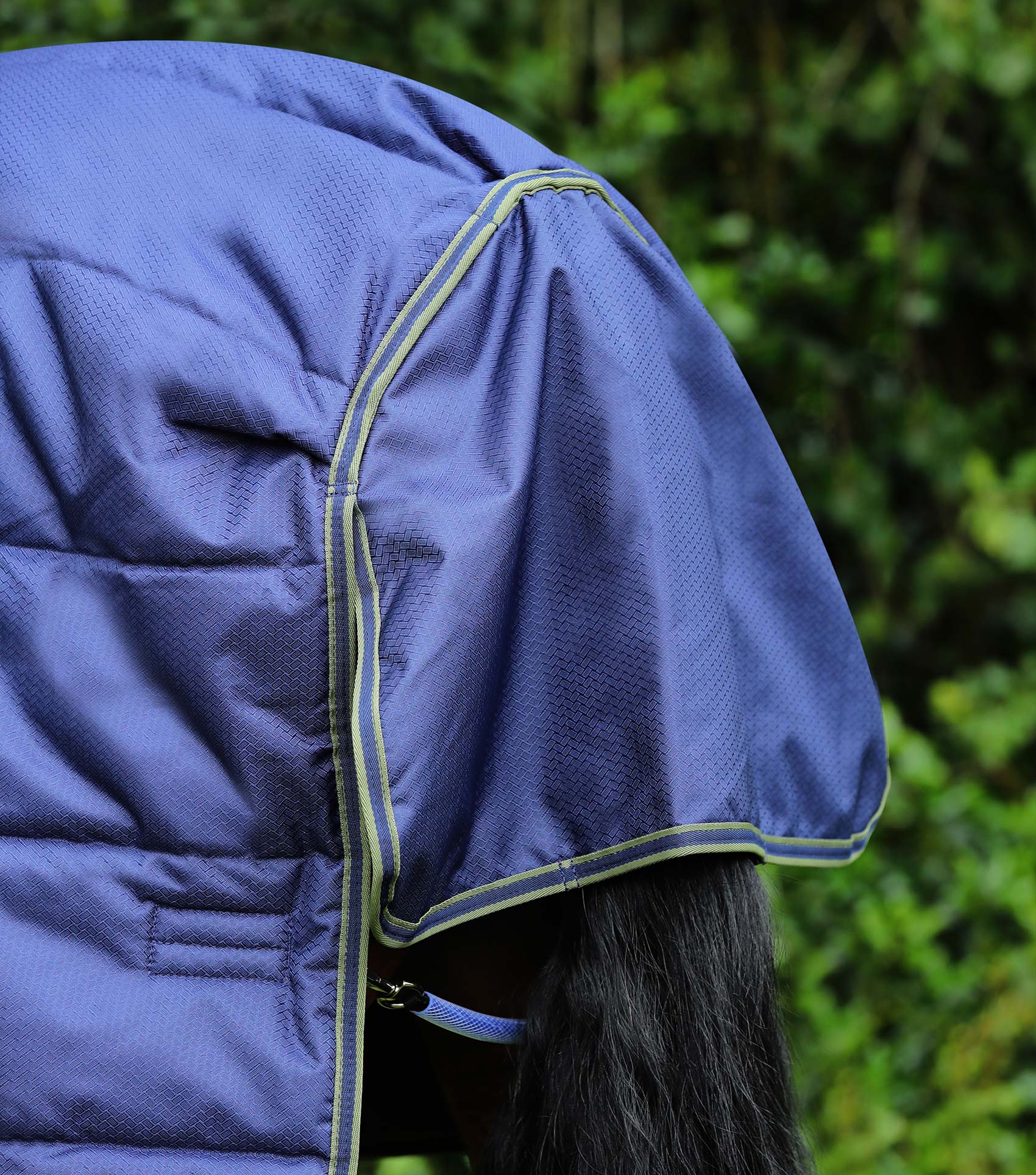 Navy Premier Equine Hydra 350g Stable Rug with Neck Cover by Equiflair