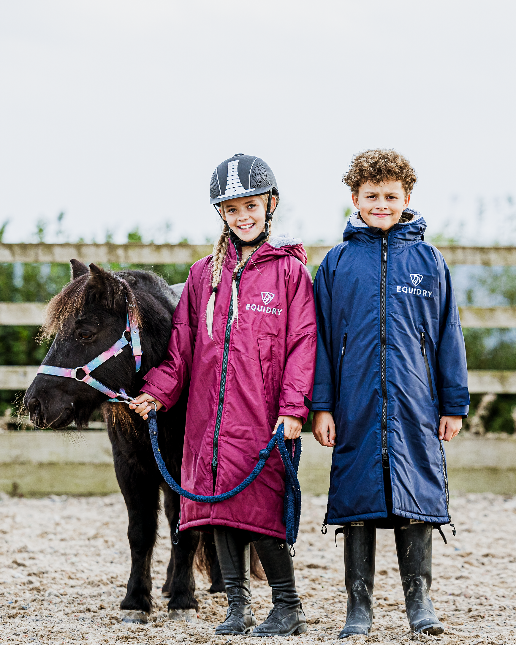 EQUIDRY Original Children's Thick Fleece Navy/Grey