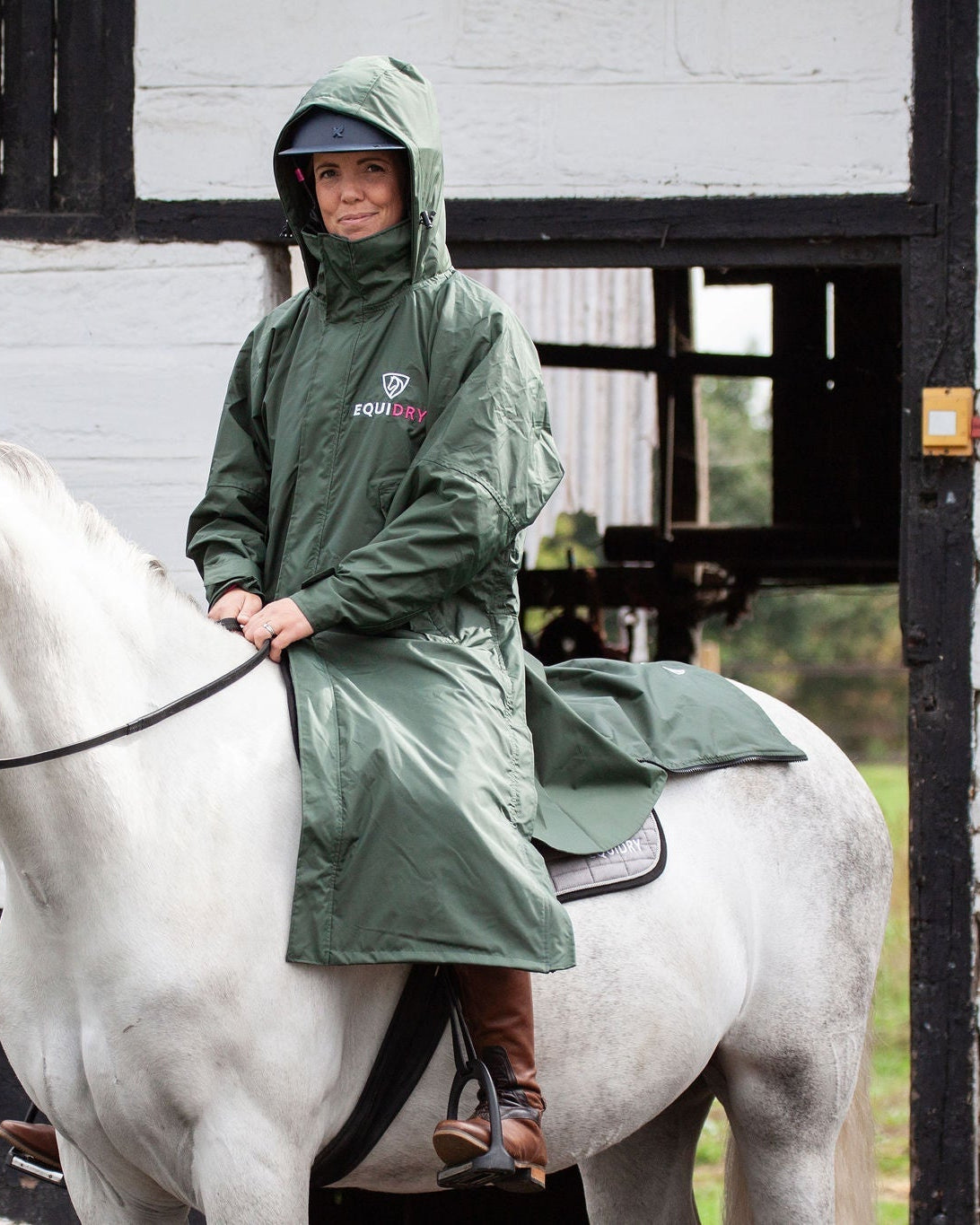 EQUIDRY Evolution Women's Mesh Lined Black Forest Green/Peacock Pink