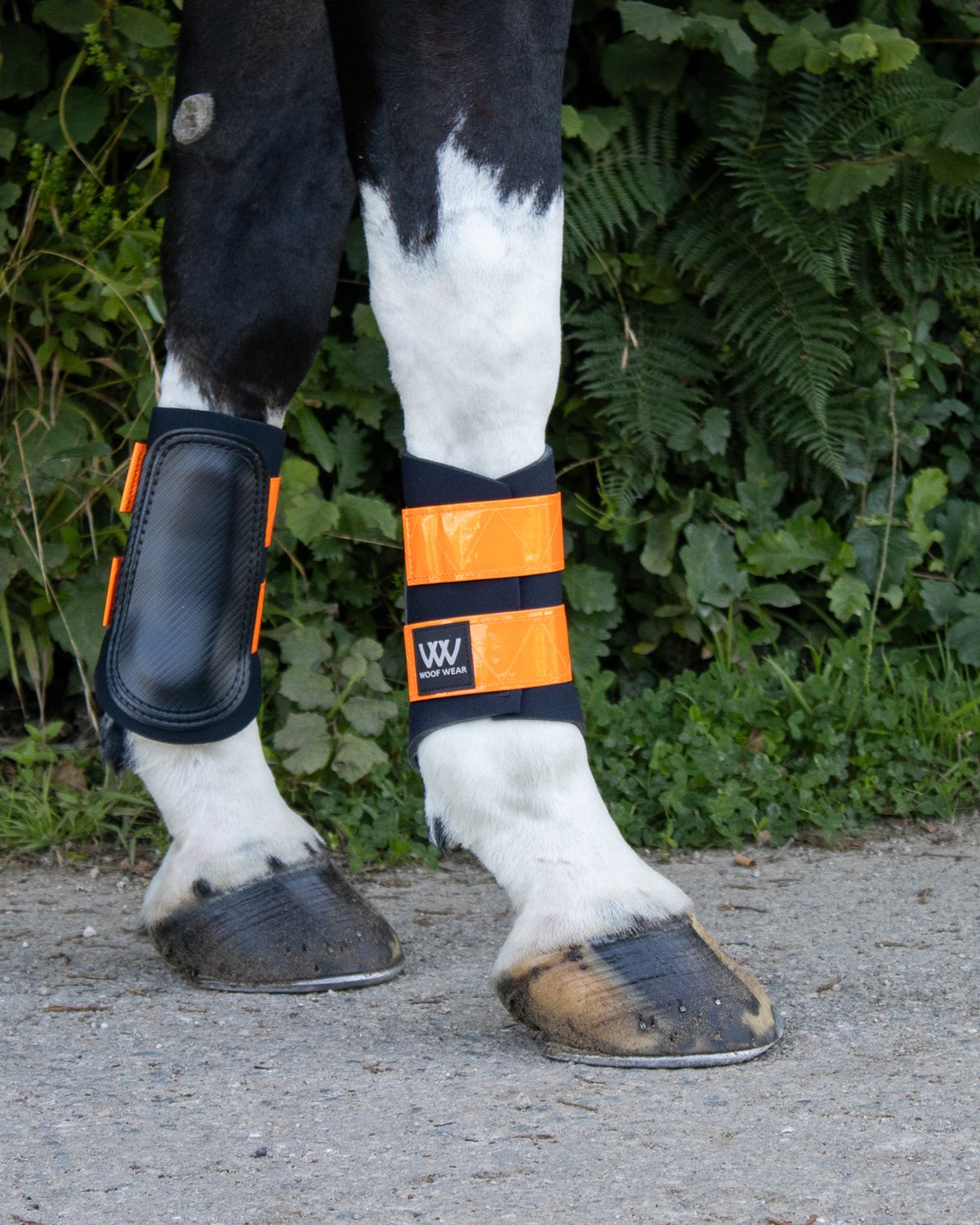 WOOF WEAR Reflective Club Boots - Hi-Viz Orange. Horse Leg Protection for Equestrian Safety. Equiflair.