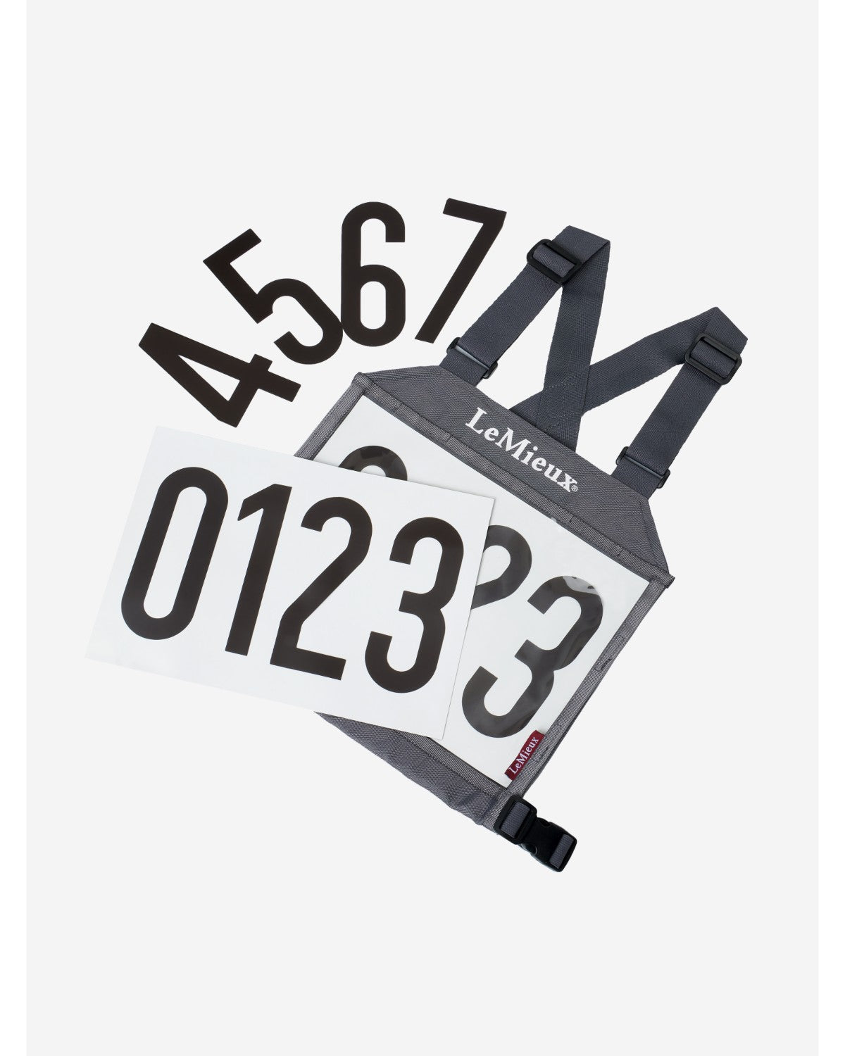 Lemieux Eventing Bib Slate Grey from Equiflair - Equestrian Competition Number Holder