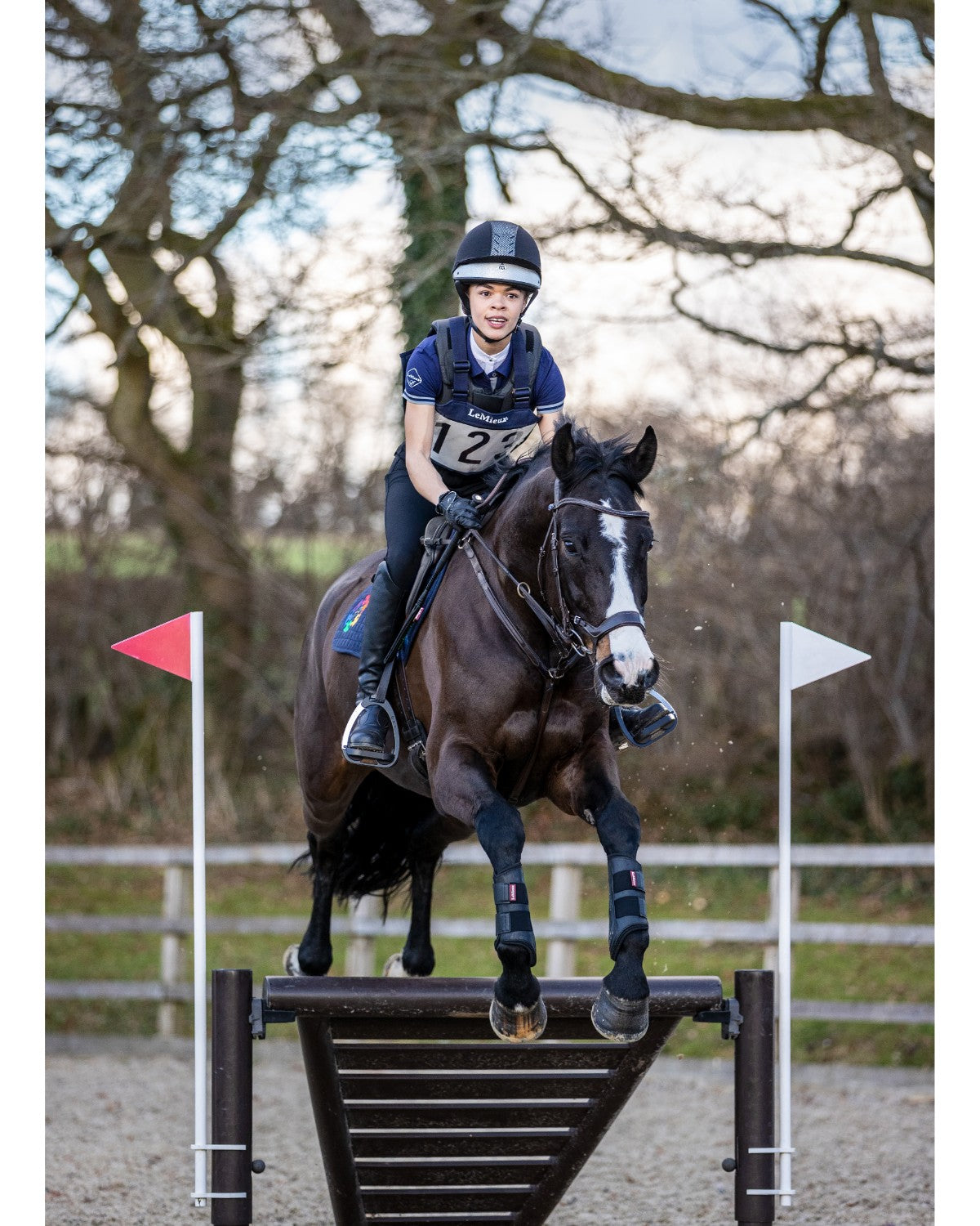 Equestrian Rider and Horse Show Jumping, Eventing Competition, LeMieux Eventing Bib - Equiflair