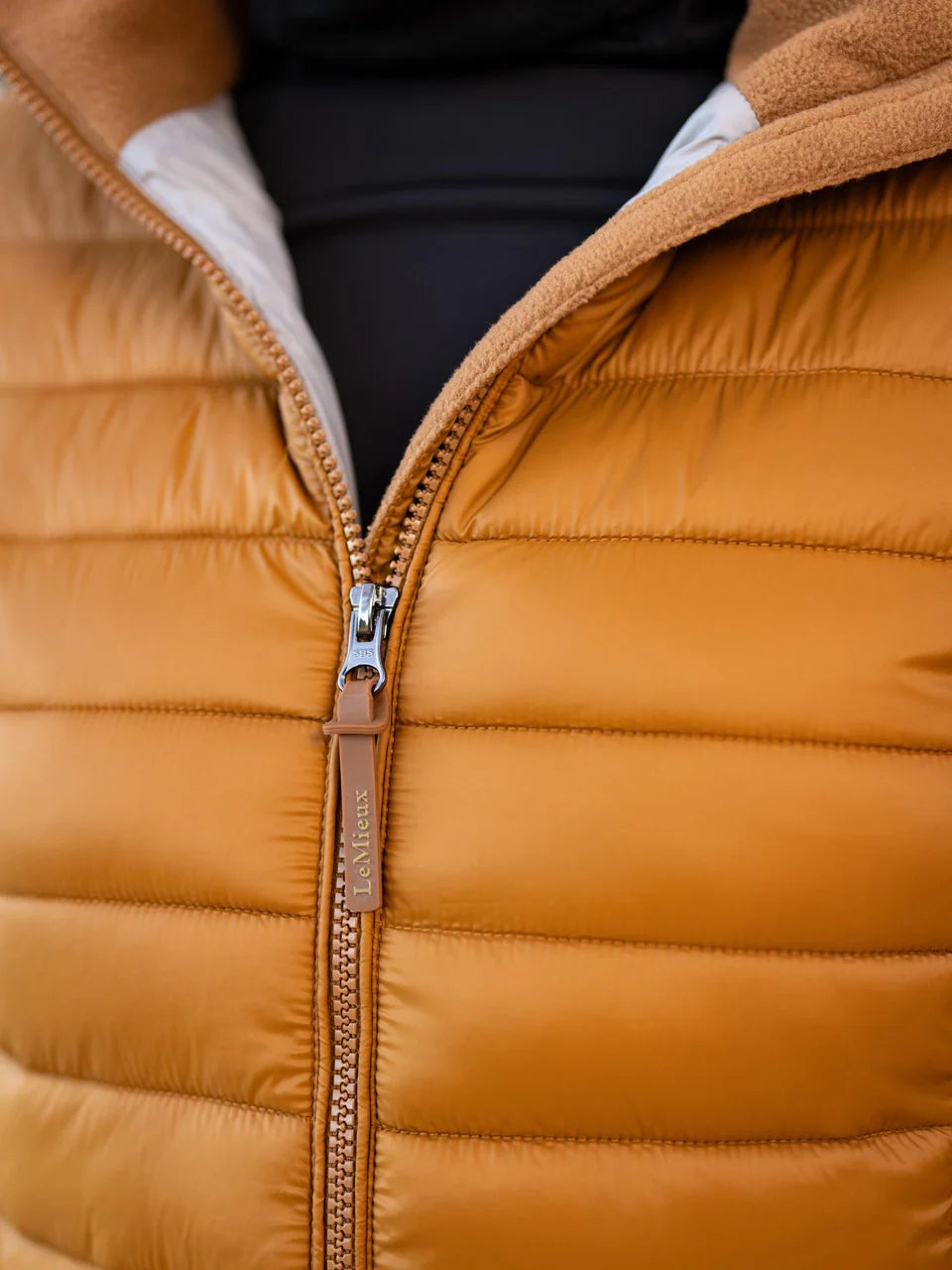 LeMieux Tilly Hooded Puffer Jacket - Ginger. Warm, stylish outerwear for equestrian and outdoor activities. #LeMieux #PufferJacket