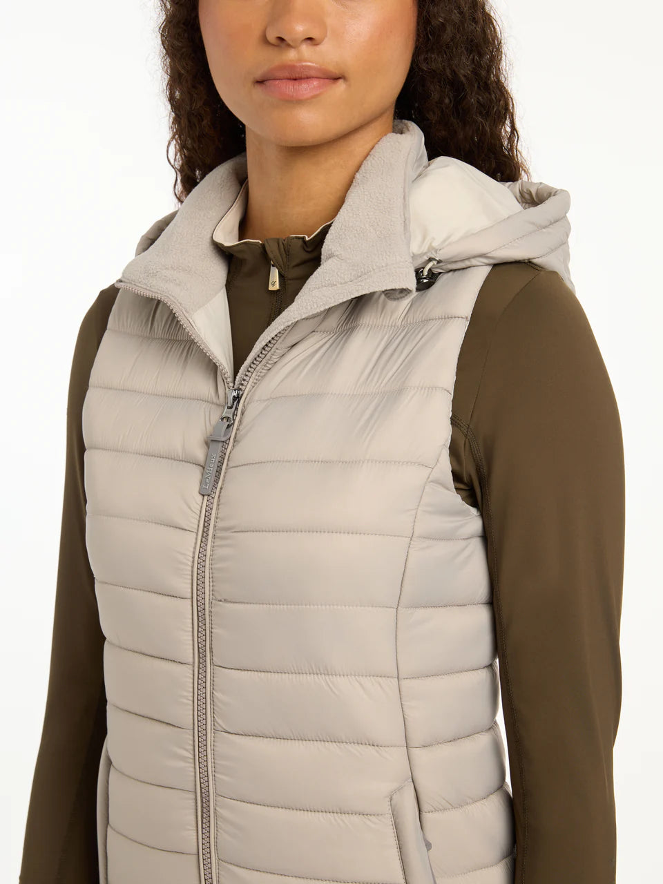 Lemieux Tilly Hooded Puffer Gilet Ash: Lightweight Insulated Vest for Women