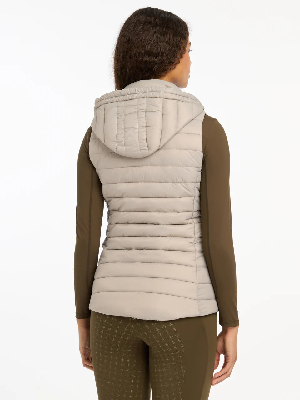 LeMieux Tilly Hooded Puffer Gilet Ash - Equiflair - Women's Padded Vest with Hood