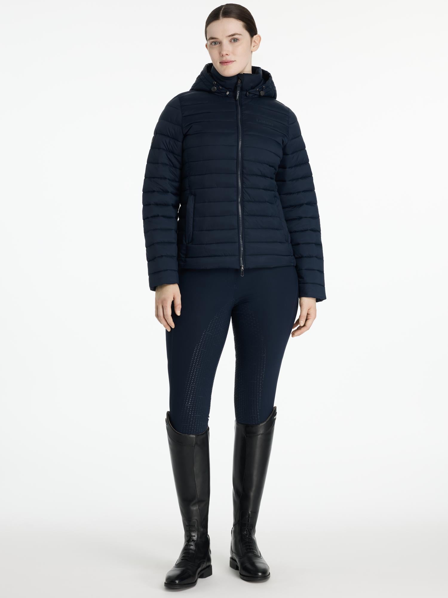 LeMieux Rose Hooded Puffer Jacket Navy