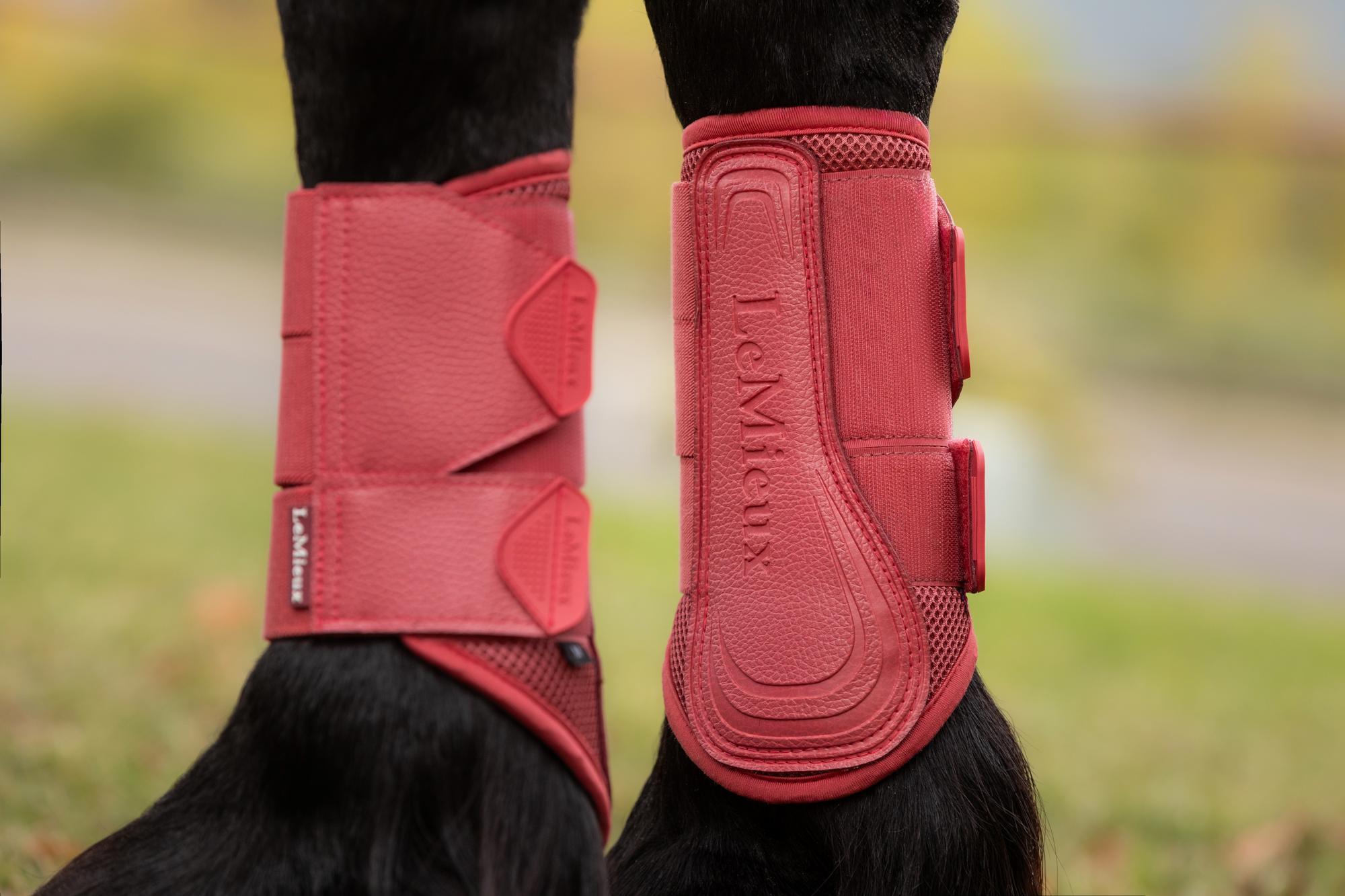 LeMieux Arika Mesh Brushing Boots Cranberry