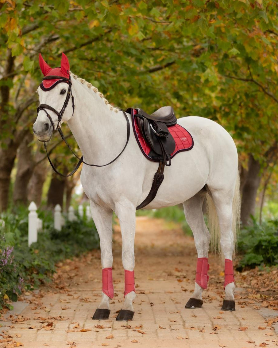 LEMIEUX Loire Classic GP Square Saddle Pad in Cranberry - Equestrian Horse Riding Equipment