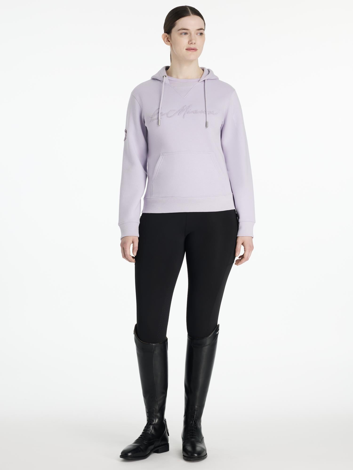 LeMieux Elspeth Lilac Hoodie for Equestrian Style: Comfortable and Stylish Riding Apparel.