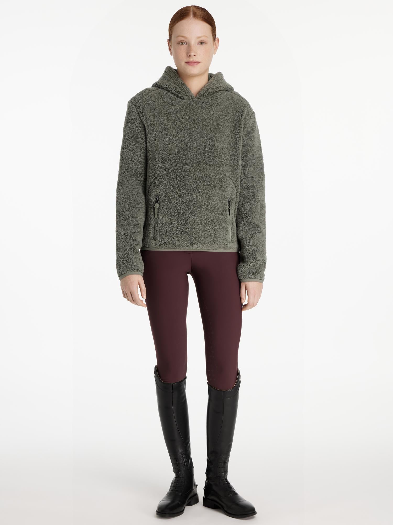 LEMIEUX Young Rider Avalon Hoodie Rosemary - Sherpa Fleece Equestrian Warmth