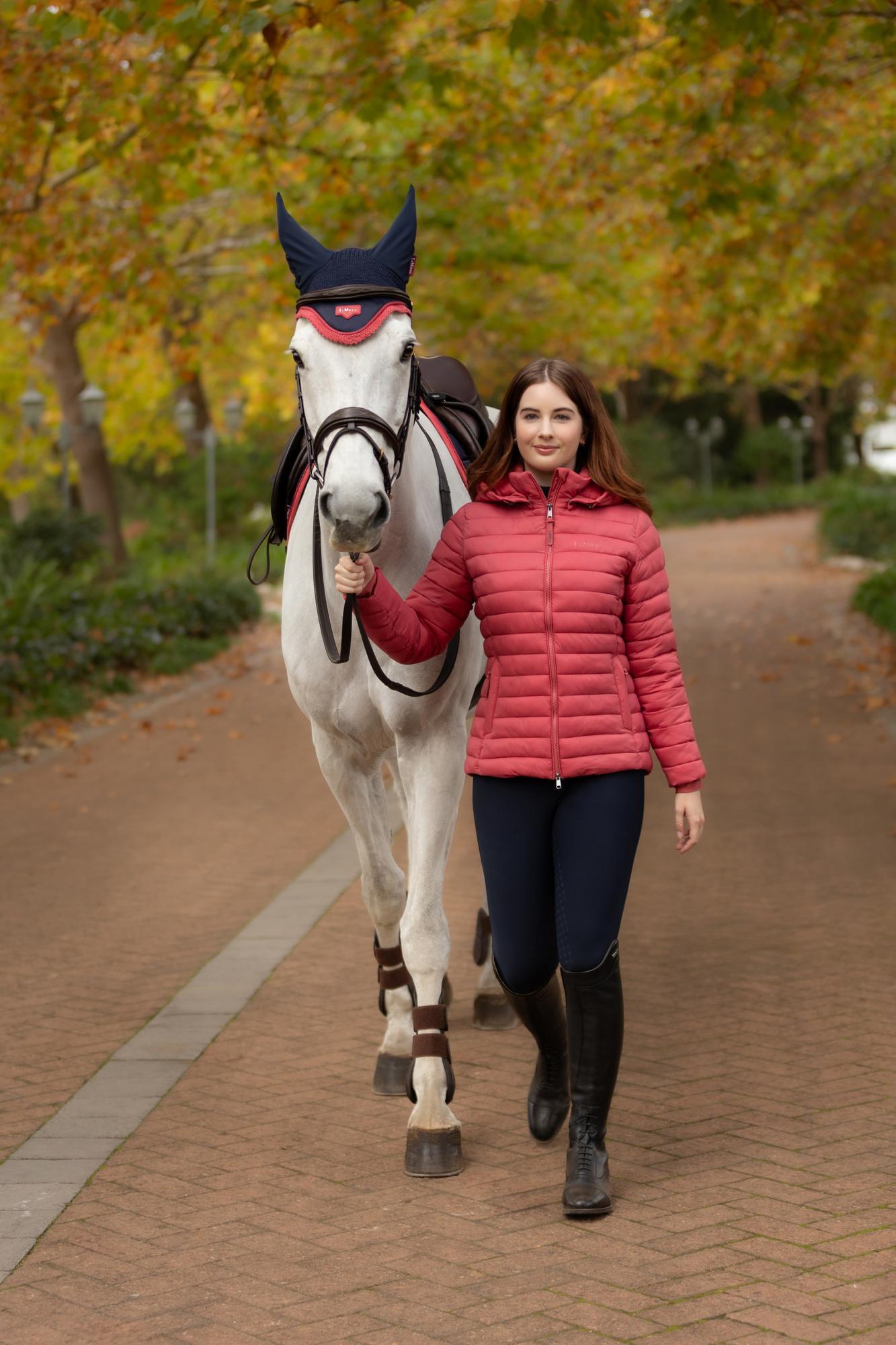 LeMieux Rose Hooded Puffer Jacket Cranberry