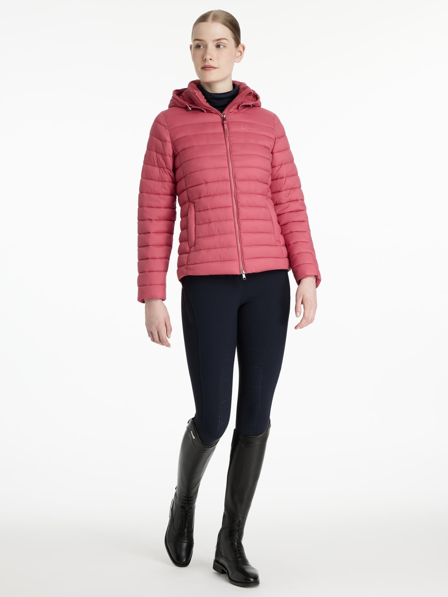 LeMieux Rose Hooded Puffer Jacket Cranberry