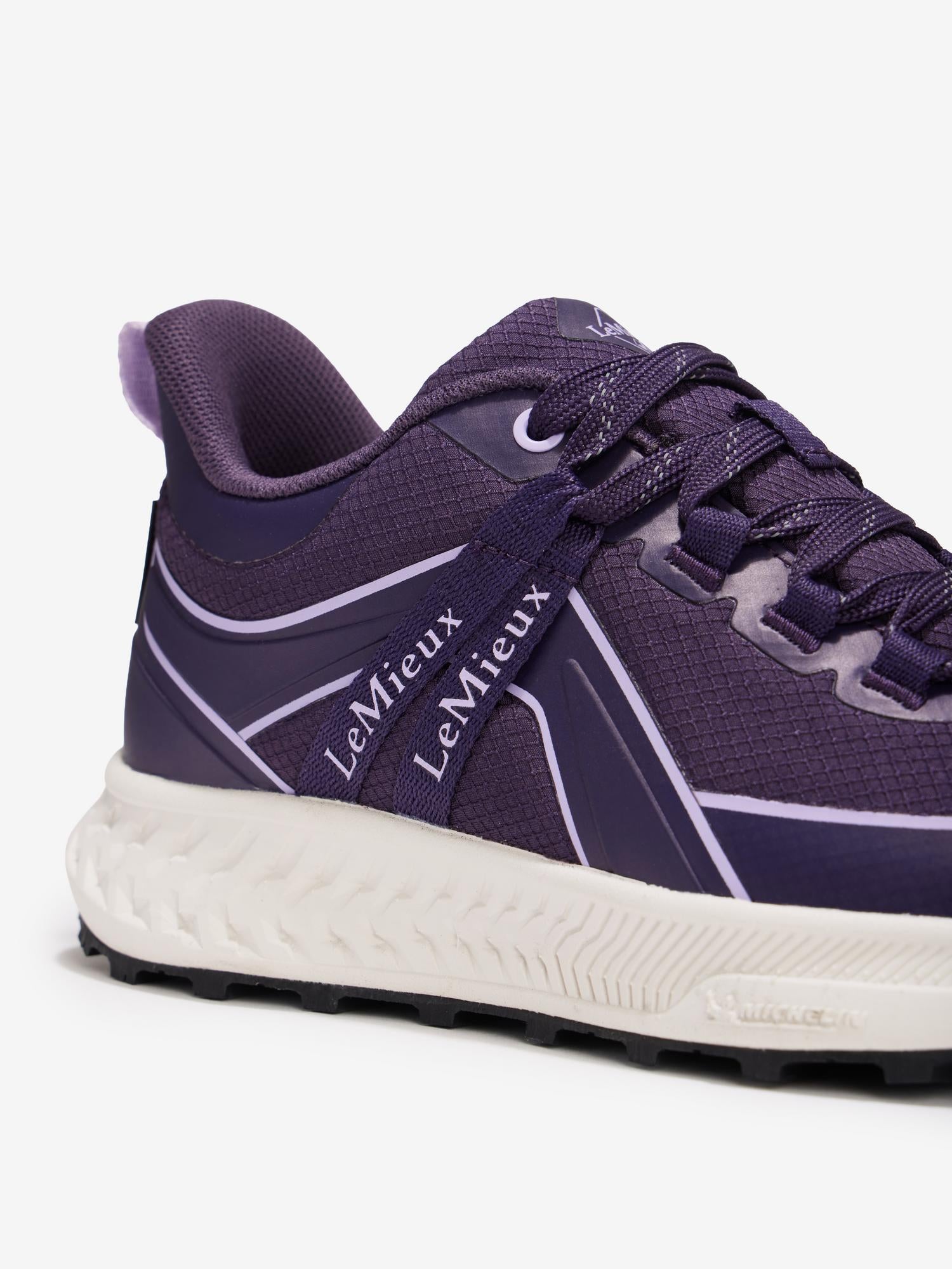 LeMieux Trax Viva Waterproof Trainer - Juniper Lilac: Equestrian Sport Shoe with Michelin Sole for All-Terrain Performance
