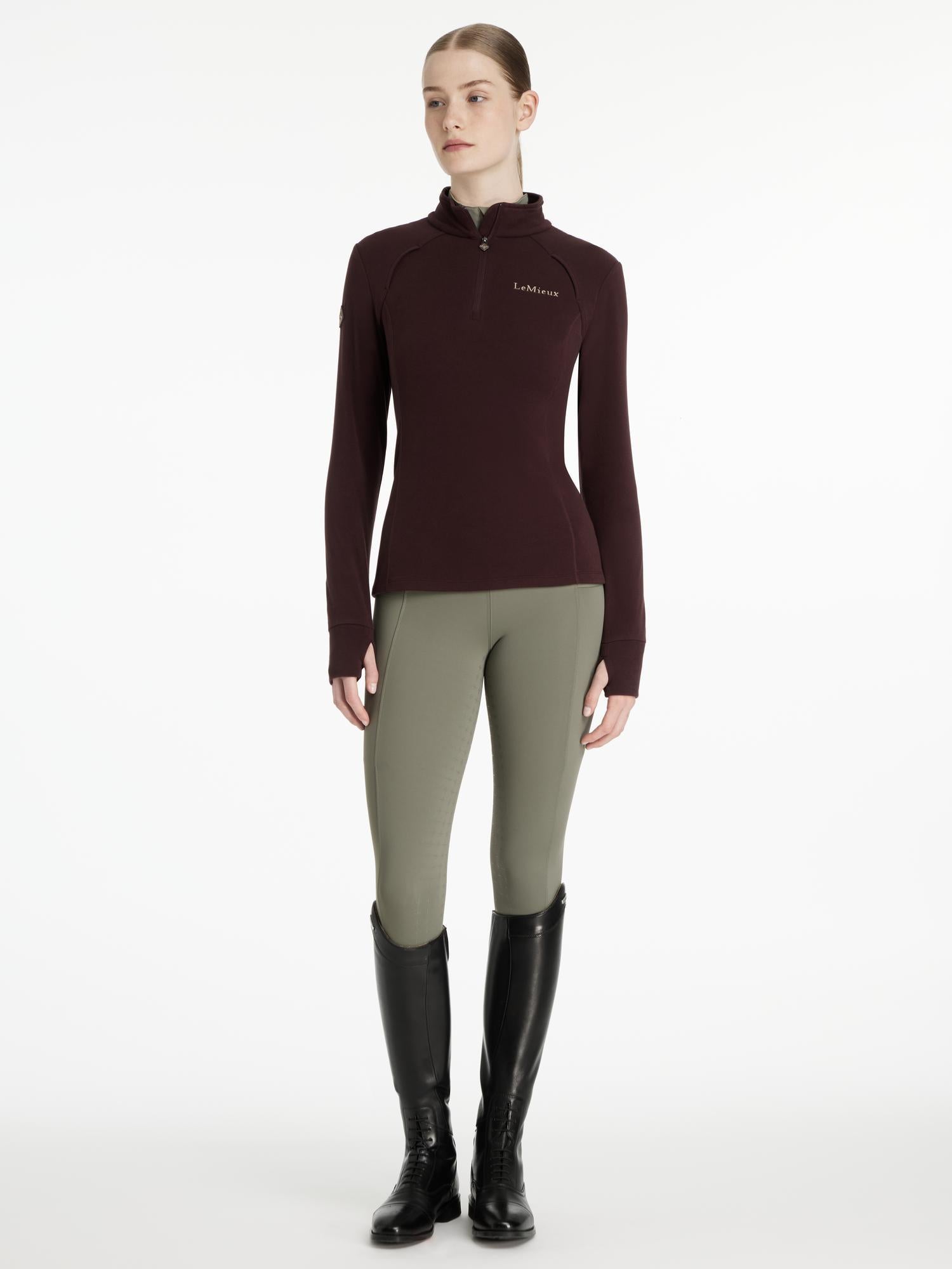 Lemieux Frances Quarter Zip Fleece Damson Equestrian Top | Equiflair Riding Apparel