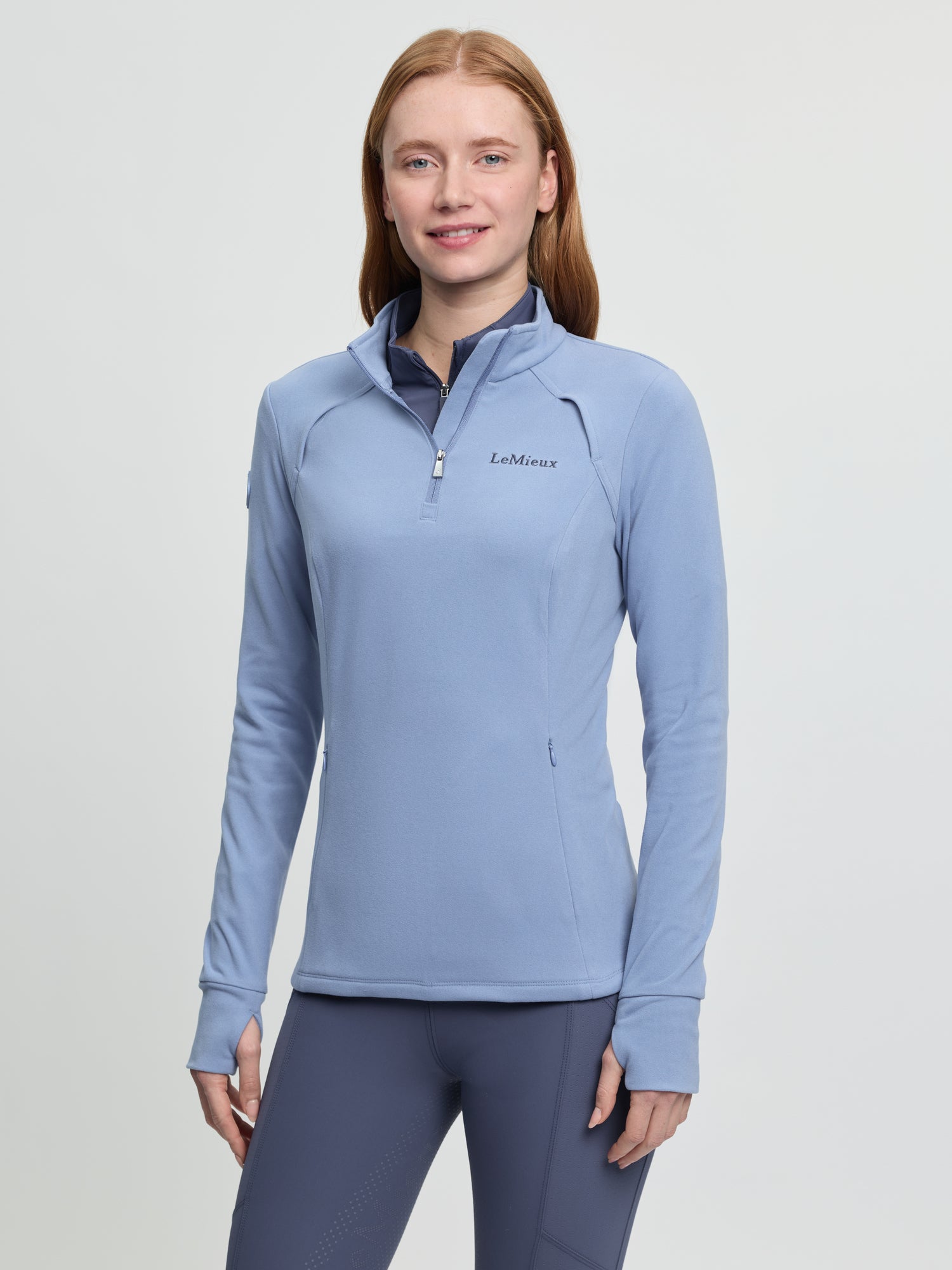 LEMIEUX FRANCES QUARTER ZIP FLEECE POWDER BLUE - Equestrian Fleece Top