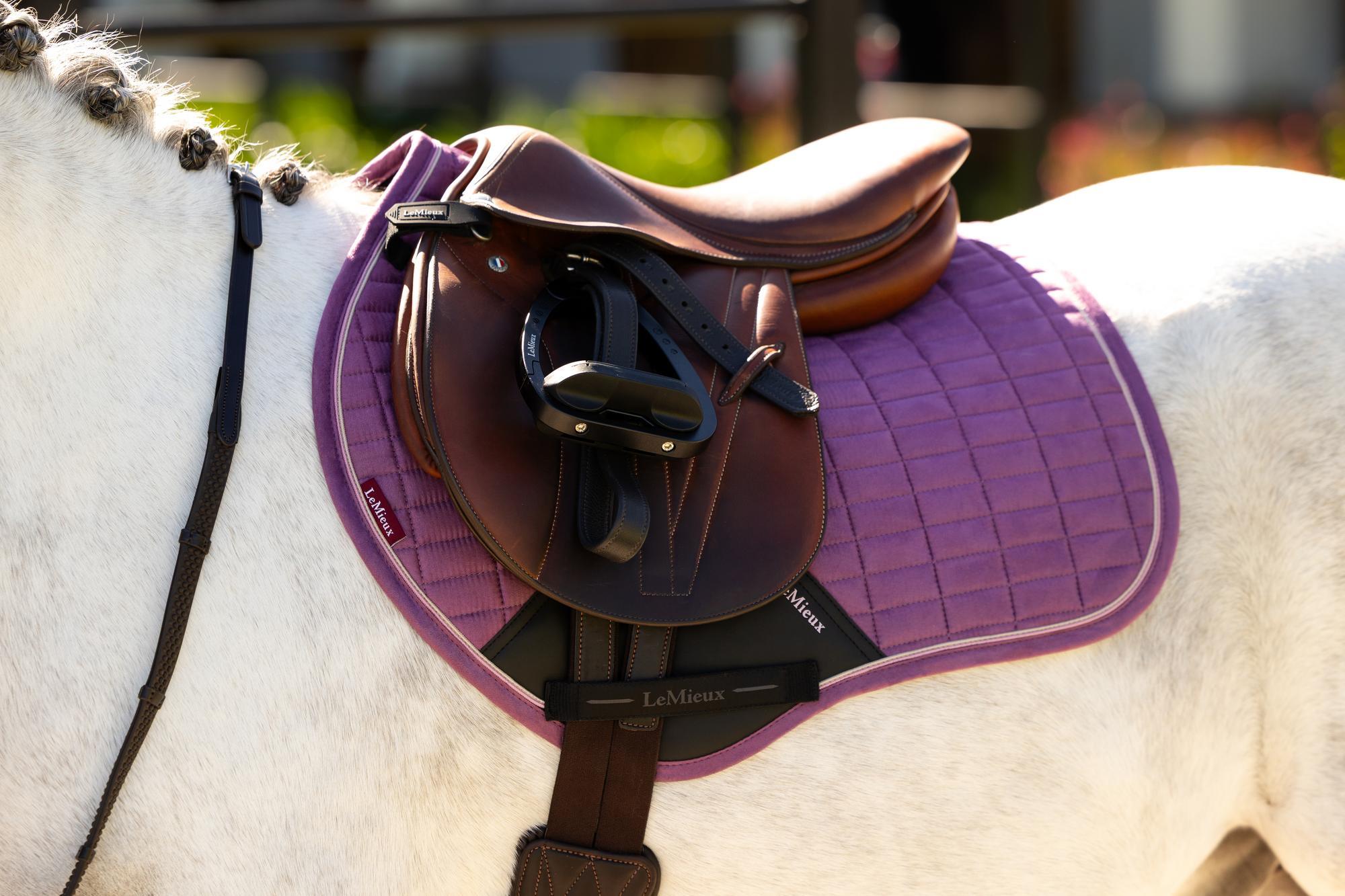 LeMieux Mini Suede Close Contact Square Saddle Pad Mallow | Equiflair