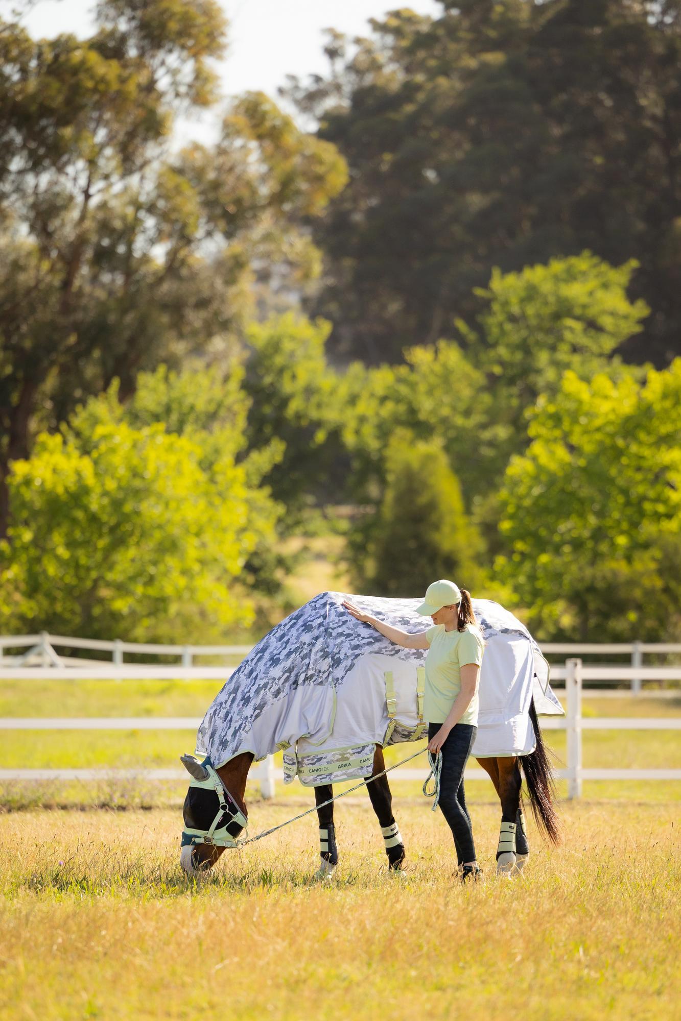 LeMieux Arika Camo-Tek Fly Rug Macaron