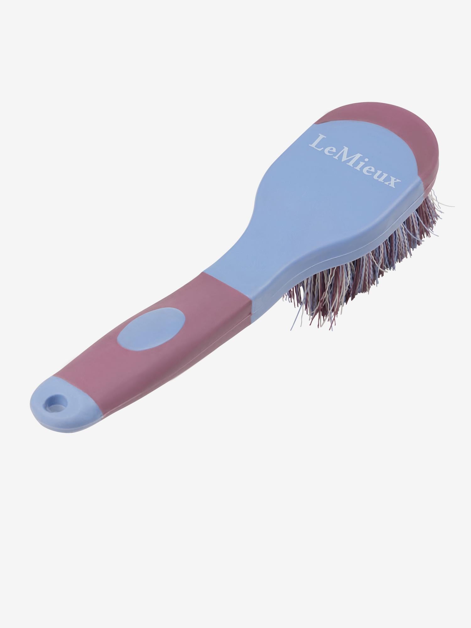 LeMieux Powder Blue/Mallow bucket brush for horse grooming and stable cleaning