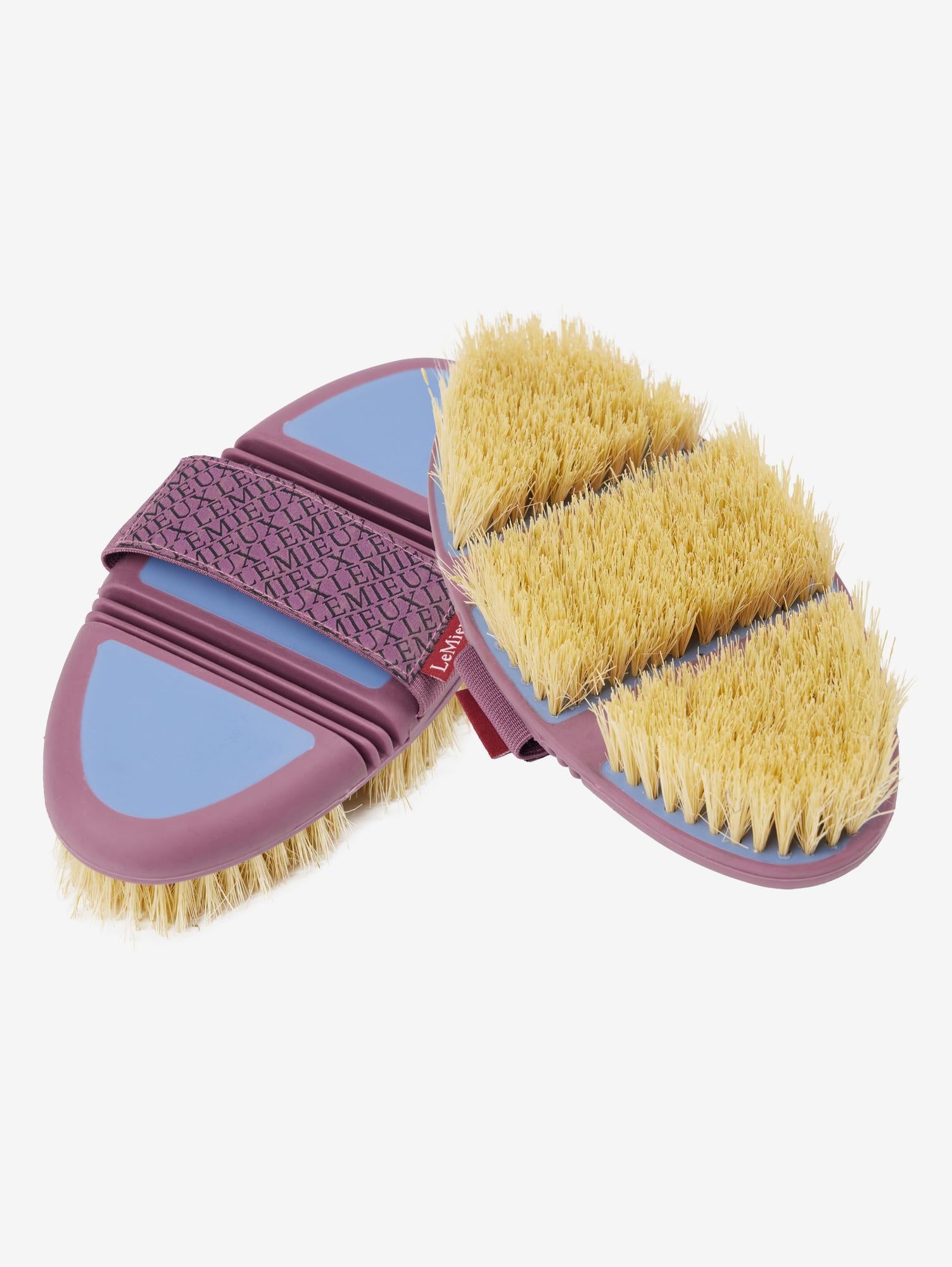 LeMieux Flexi Scrubbing Brush Powder Blue horse grooming brush