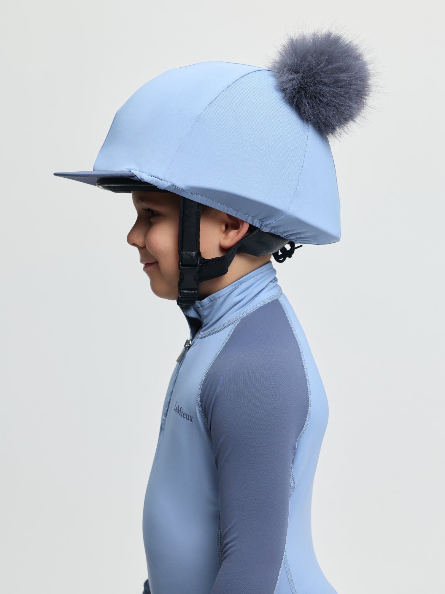 LeMieux Mini Double Pom Hat Silk Powder Blue