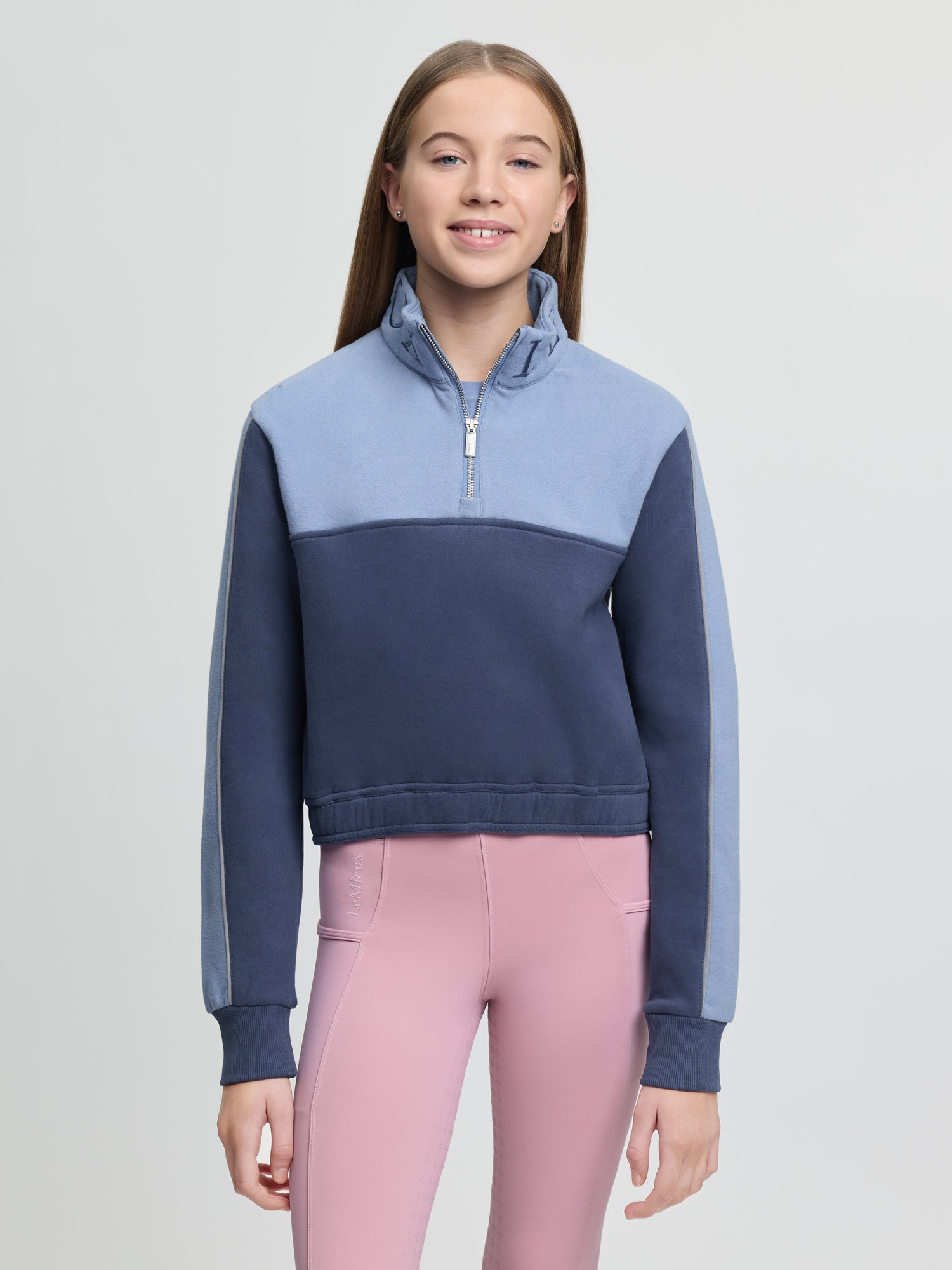 LeMieux Young Rider Cropped Kate Quarter Zip Shadow