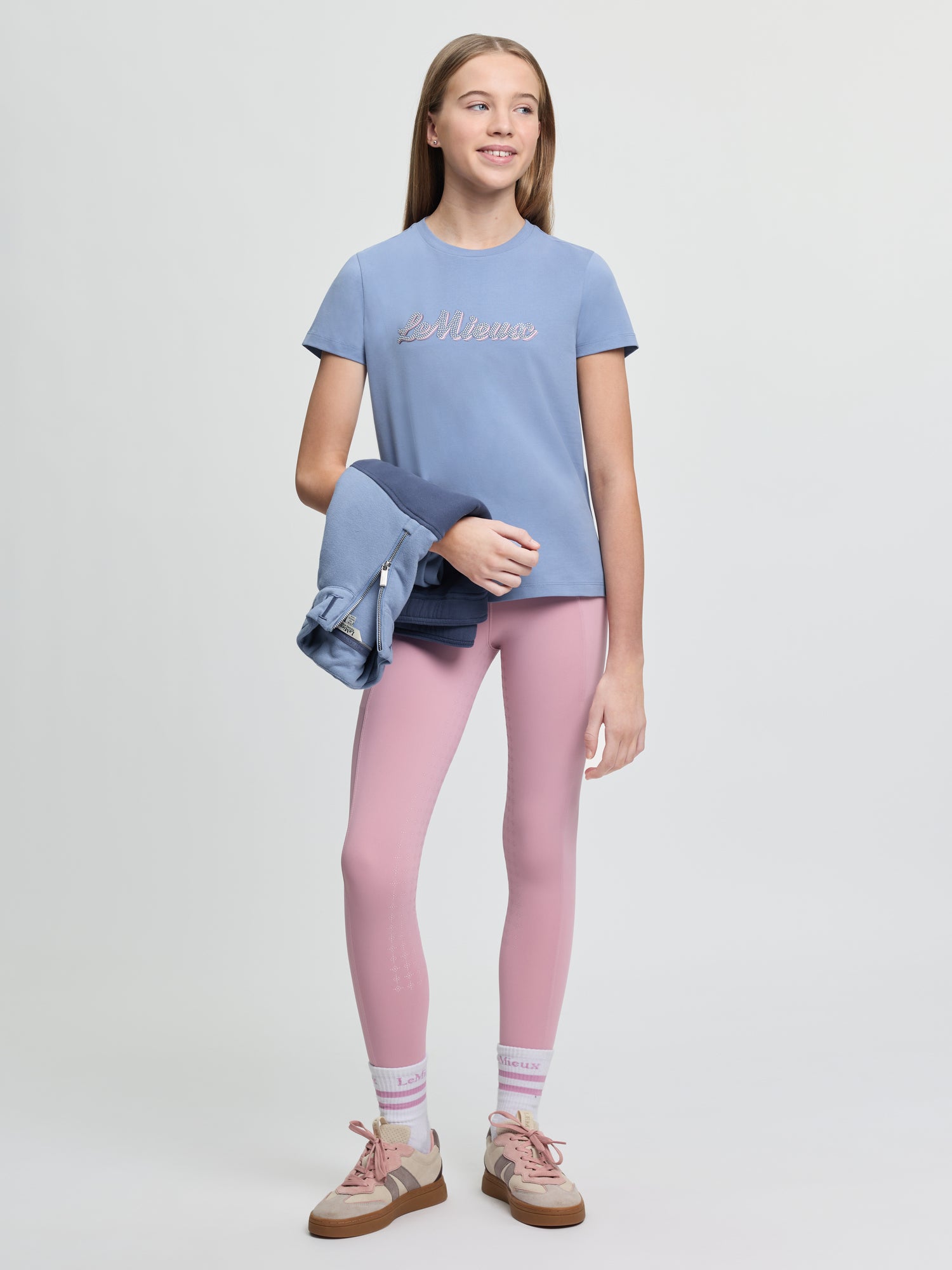 LeMieux Young Rider Cropped Kate Quarter Zip Shadow